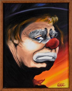 Lacrime di un clown - Olio originale su tela