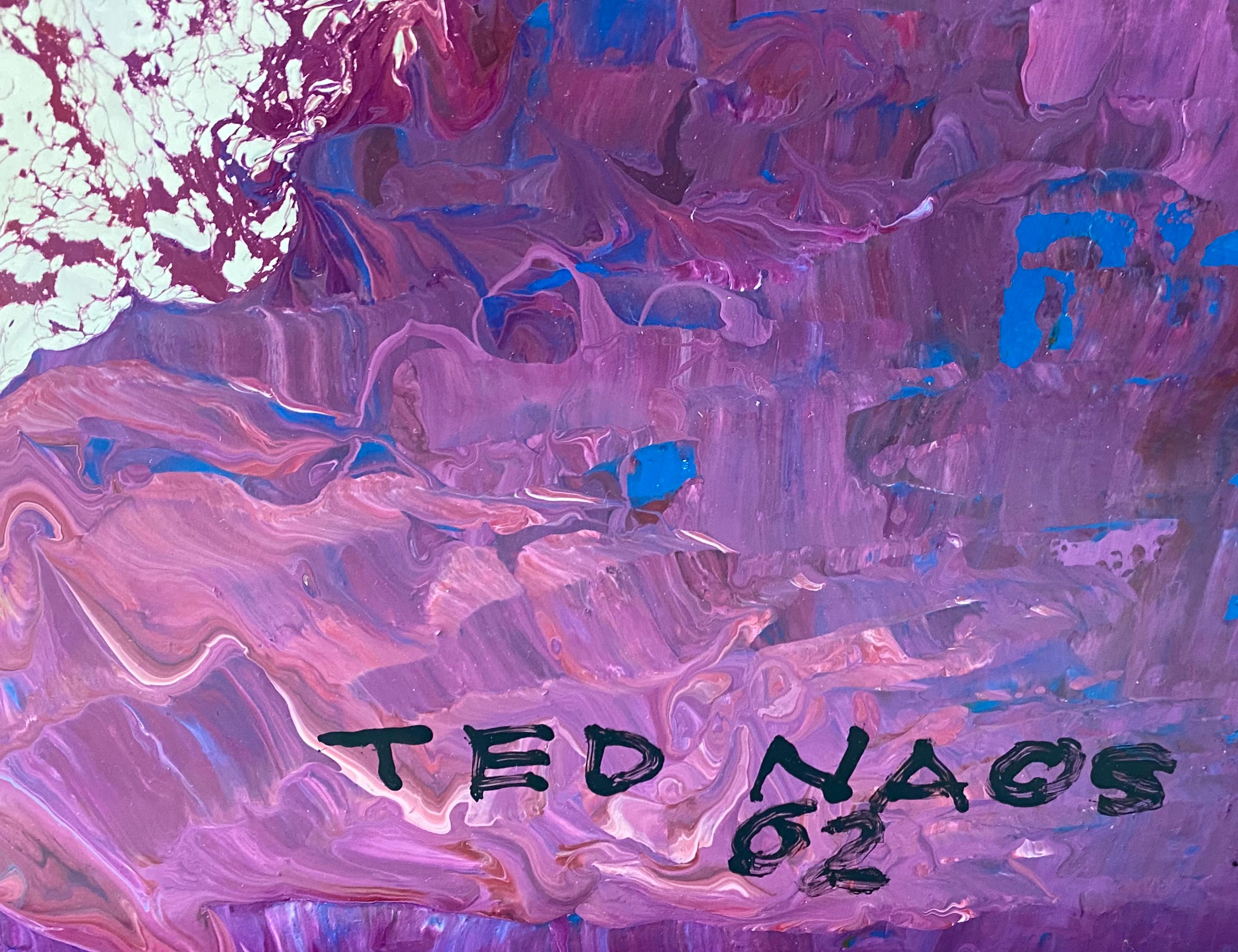 Ted Naos Mid Century Modern Acrylic Pour Painting c.1962 4