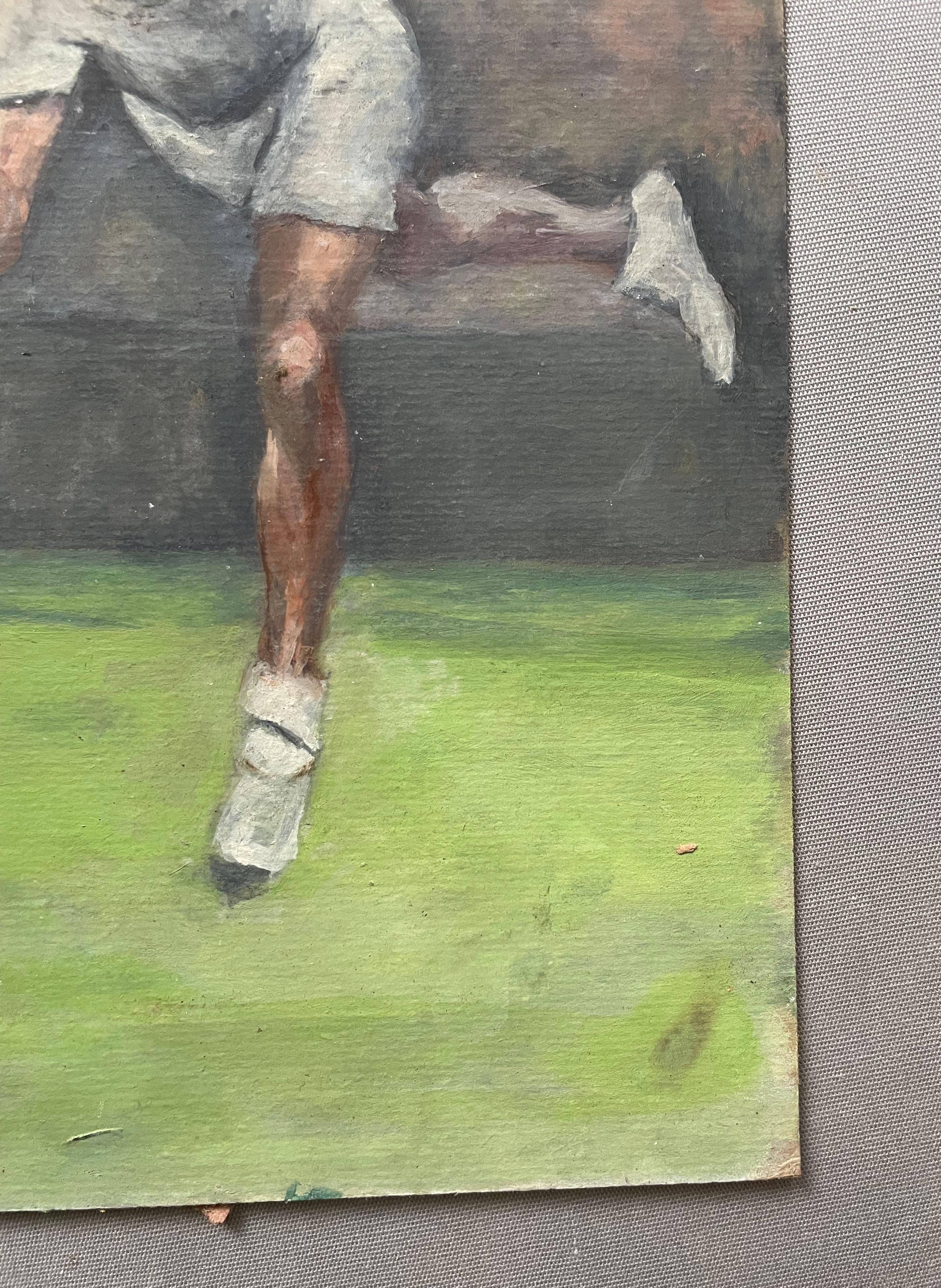 Giocatore di tennis, Gouache, inizio XX secolo in vendita 1