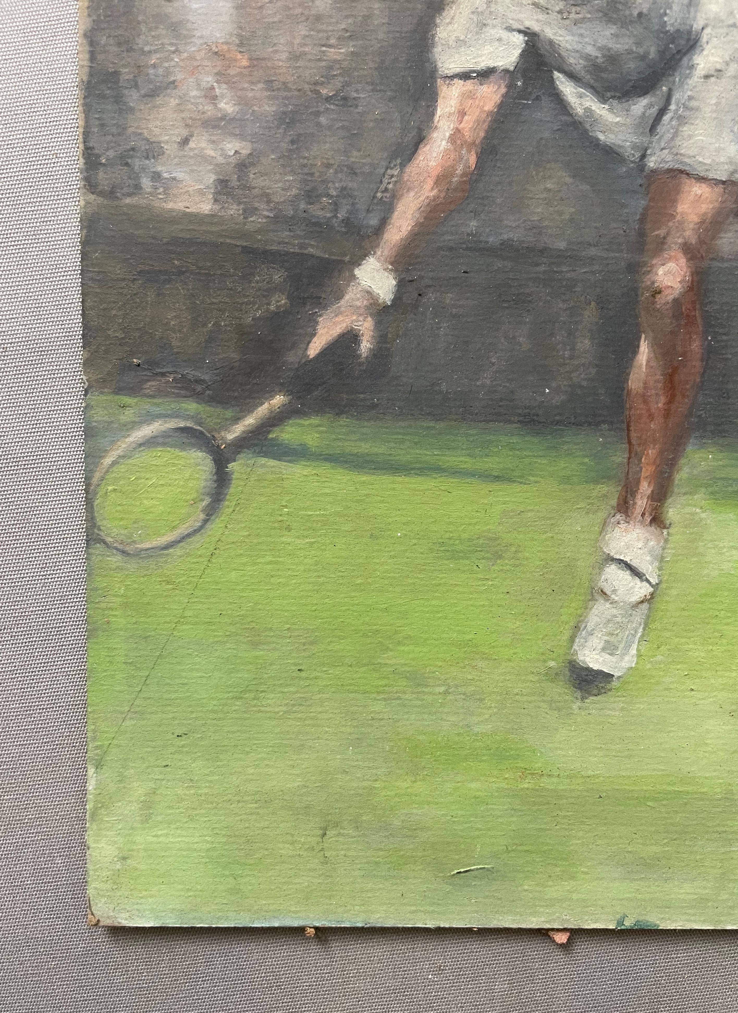 Giocatore di tennis, Gouache, inizio XX secolo in vendita 2