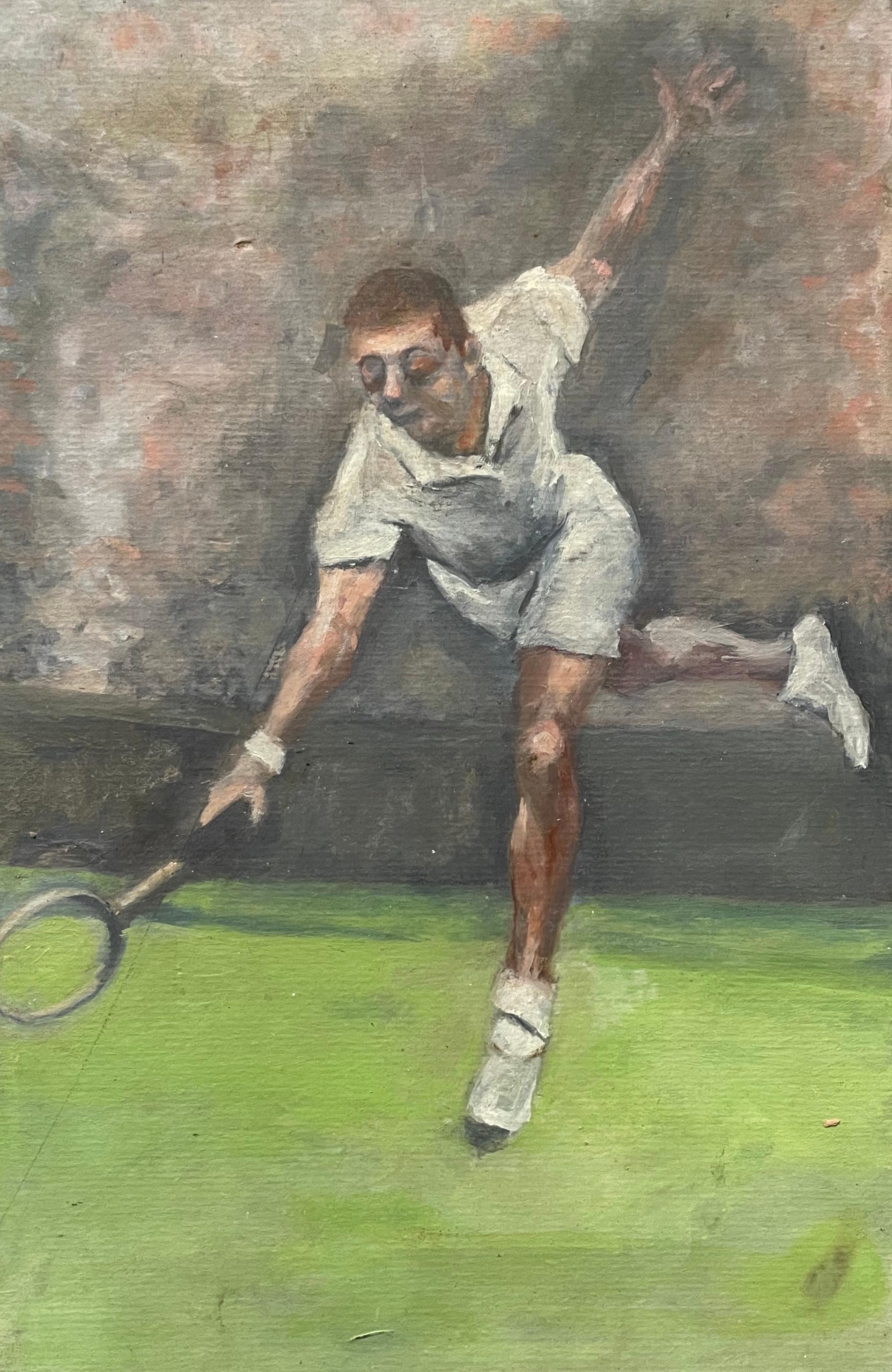 Jugador de tenis, aguada, principios del siglo XX