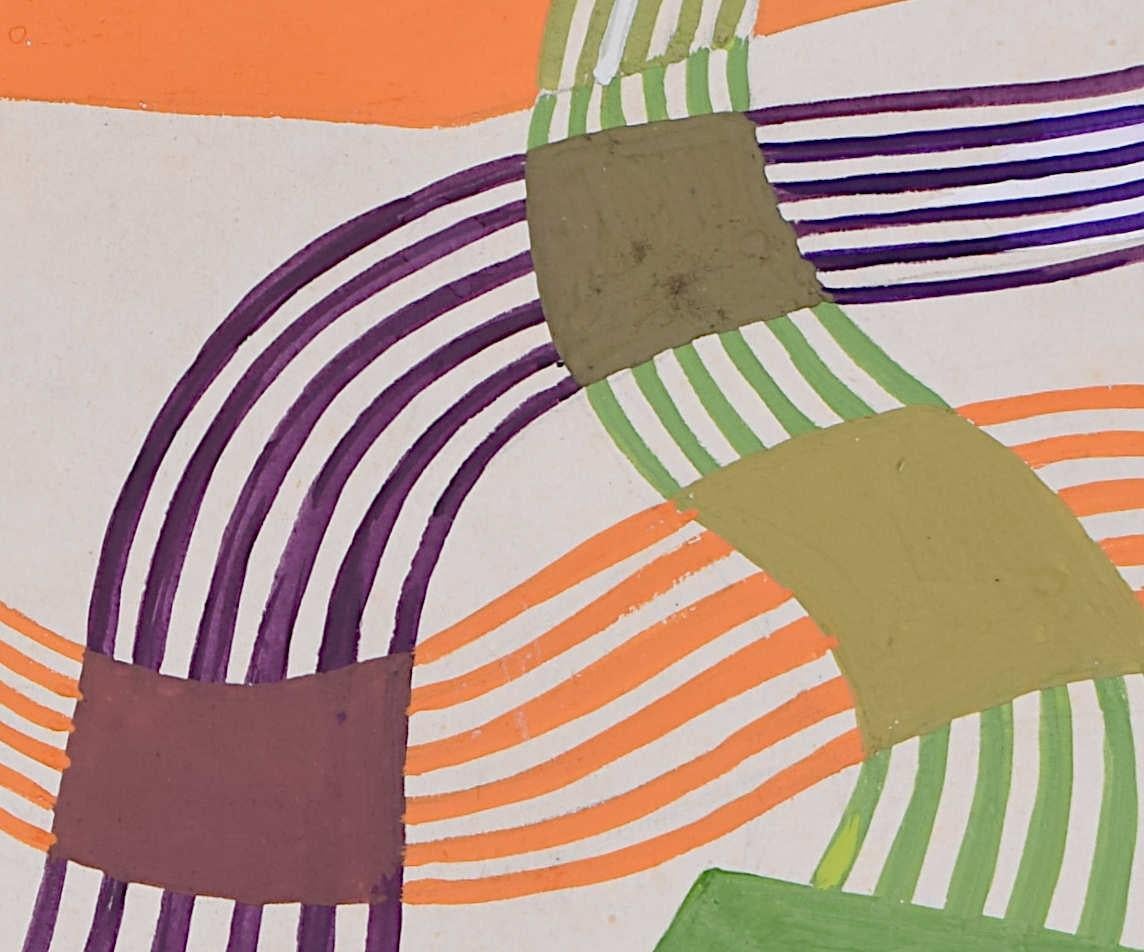 Tertiaries Colour Exercise, Colour Theory Illustration, c.1940s gouache - Painting by Unknown