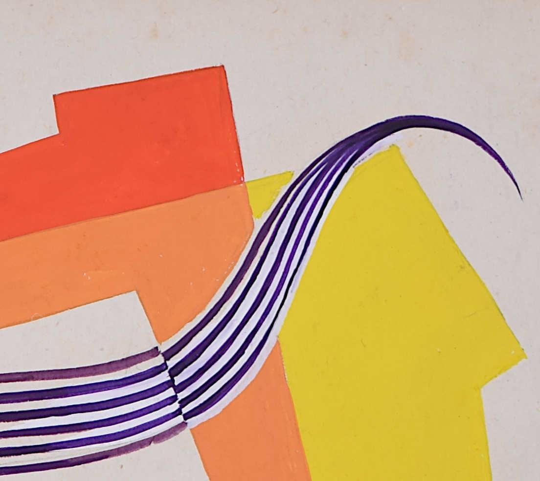 Tertiaries Colour Exercise, Colour Theory Illustration, c.1940s gouache - Gray Abstract Painting by Unknown