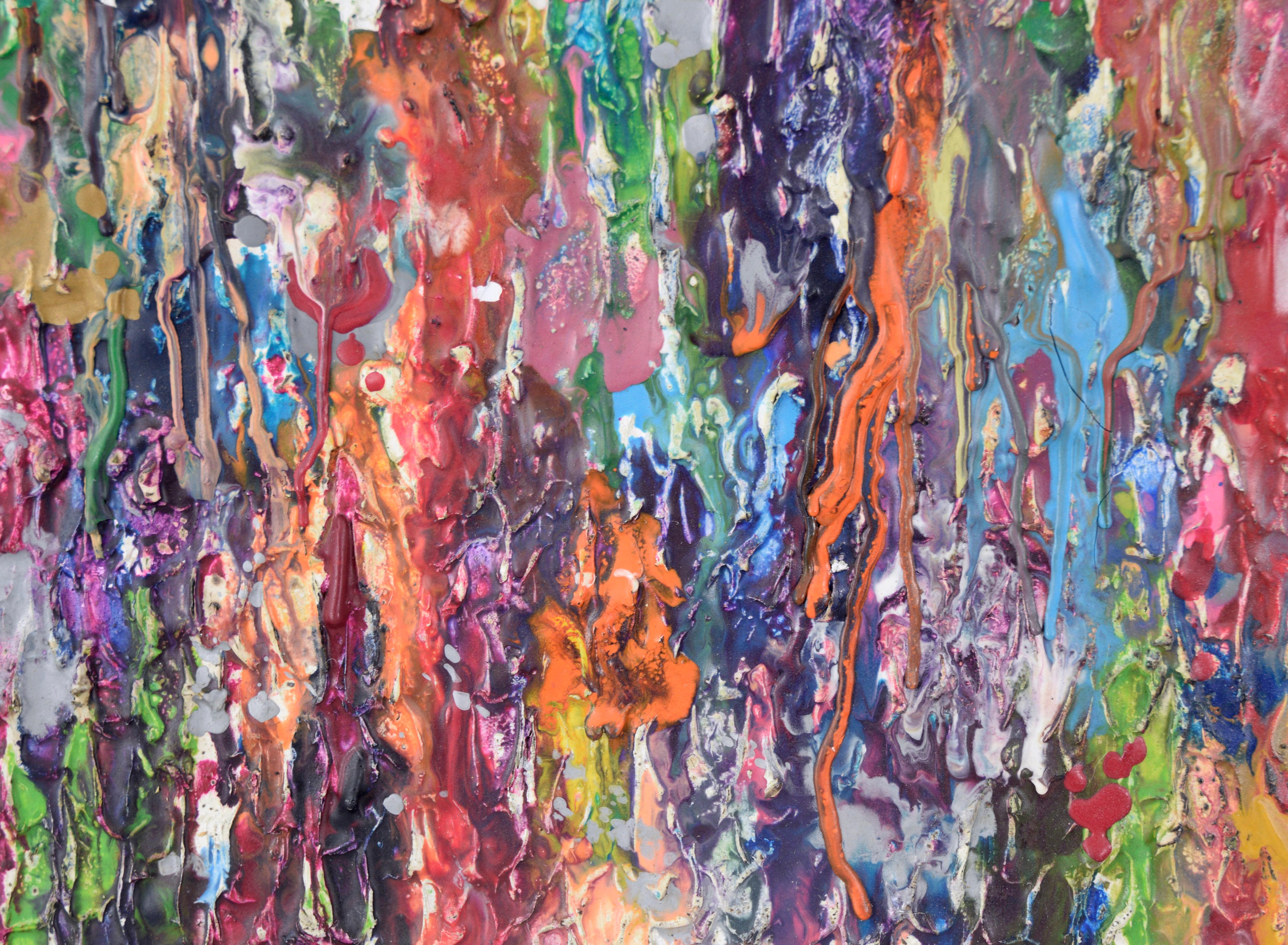 Texturierte abstrakt-expressionistische Komposition aus Gips und Acryl auf Leinwand (Abstrakter Expressionismus), Painting, von Unknown
