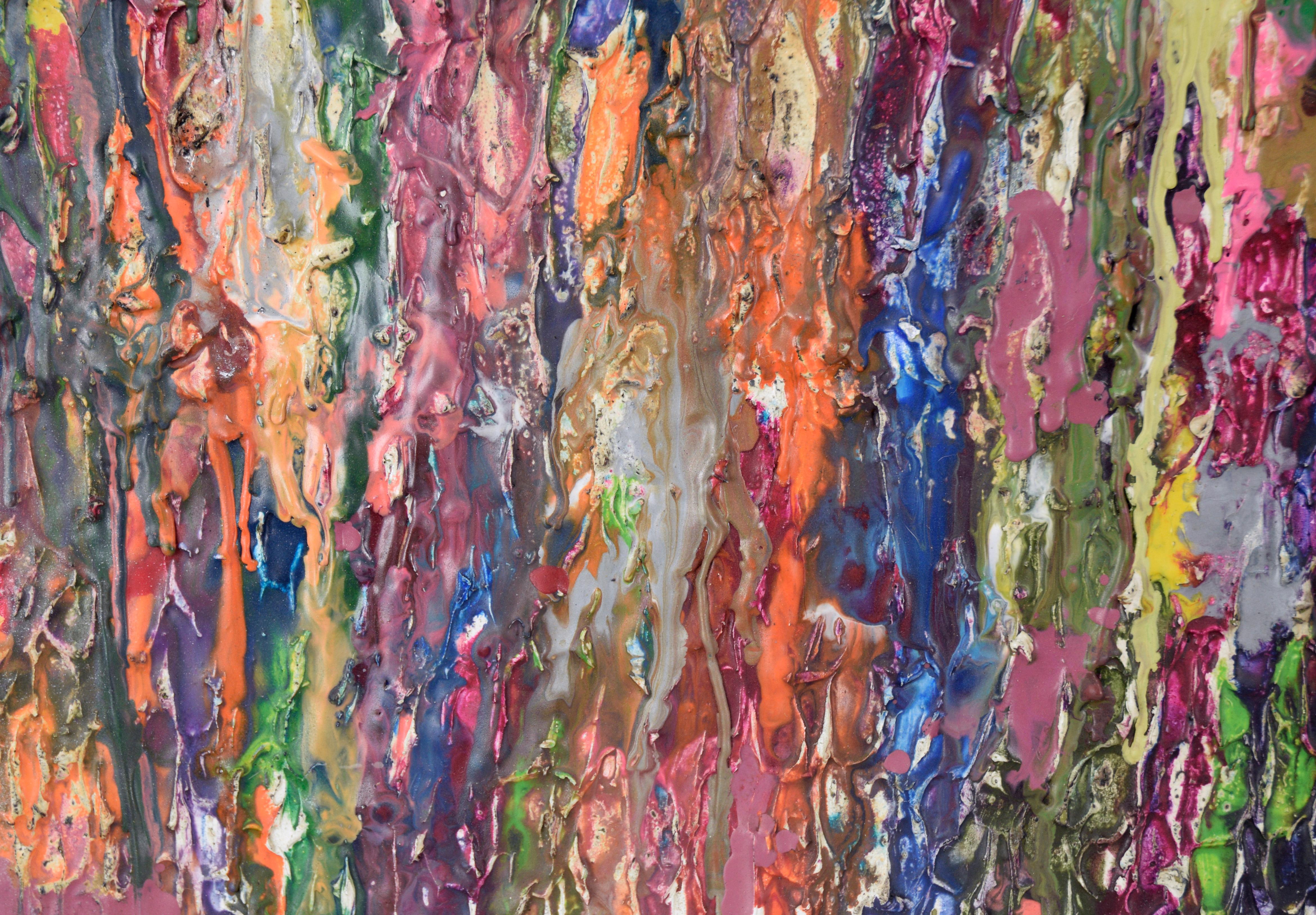 Texturierte abstrakt-expressionistische Komposition aus Gips und Acryl auf Leinwand (Beige), Abstract Painting, von Unknown