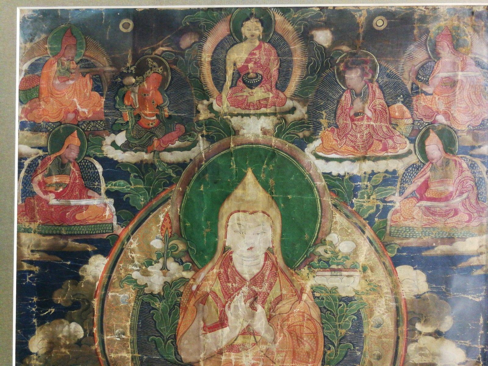 THANGKA, TIBET, antique, 19th C. In good condition! Was in use! 2