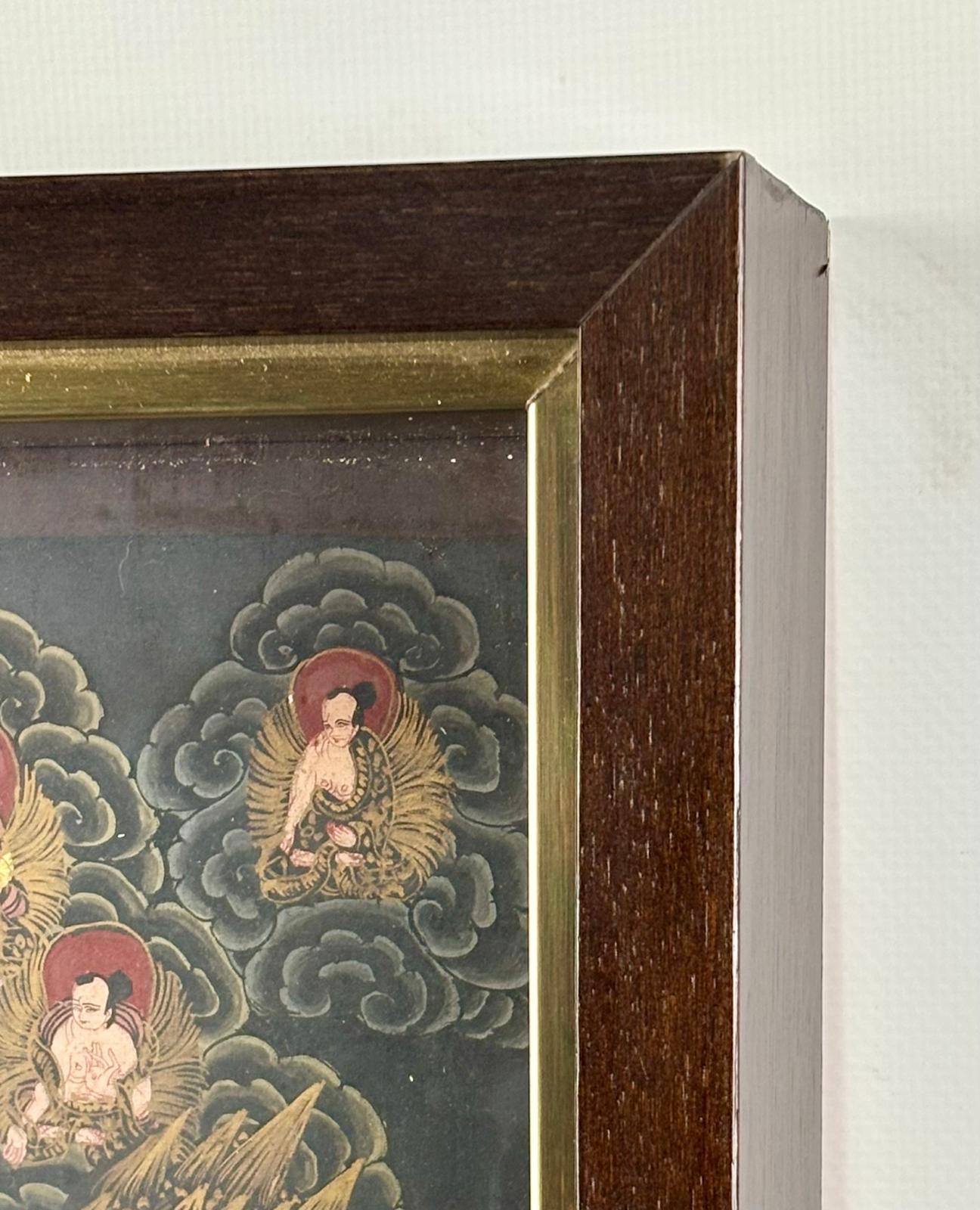 Thangka tibétain peint à la main sur lienzo, mandala - siglo XIX en vente 1