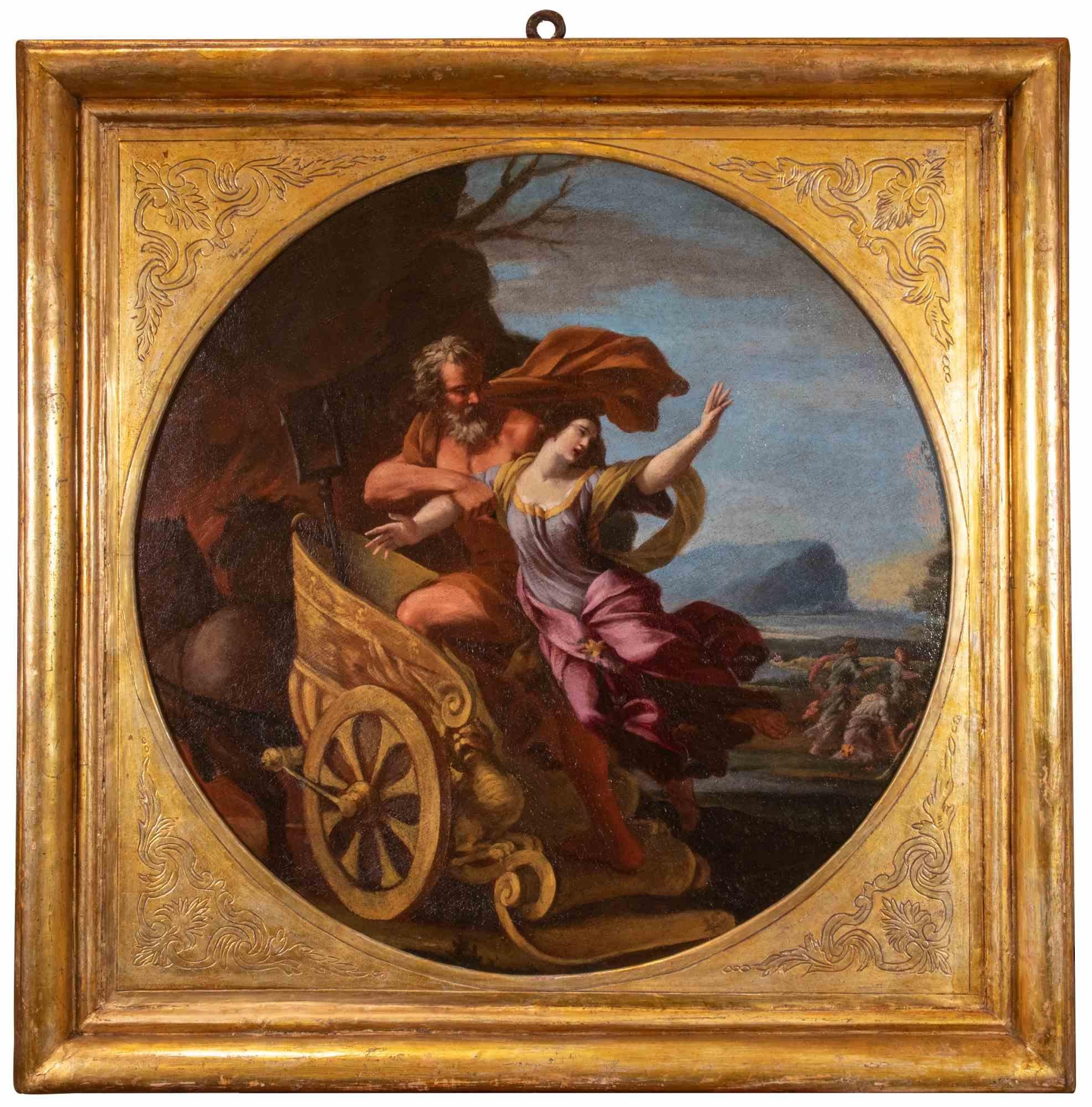 Figurative Painting de Unknown - El rapto de Perséfone por Hades - Pintura al óleo - Mediados del siglo XVII