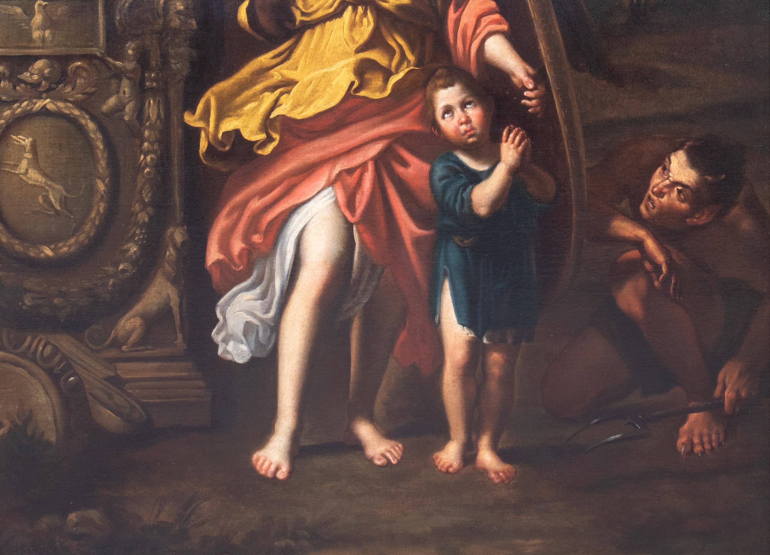 L'ange Gabriel Jésus et Satan 17ème siècle d'après DOMENICHINO (1581-1641) en vente 6