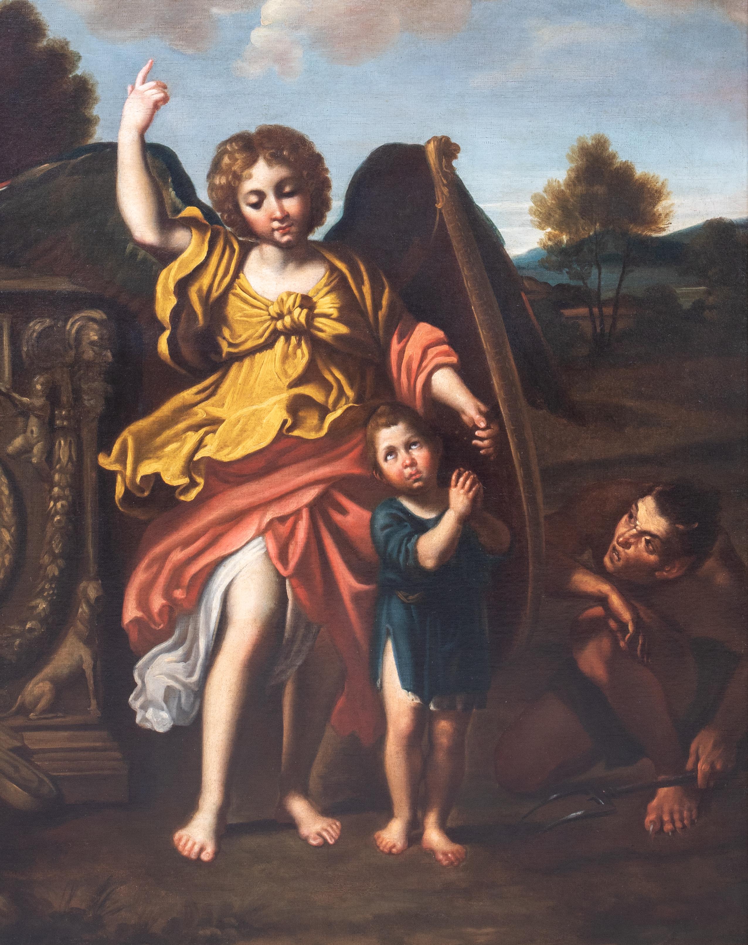 The Angel Gabriel Jesus & Satan 17th Century after DOMENICHINO (1581-1641) For Sale 2
