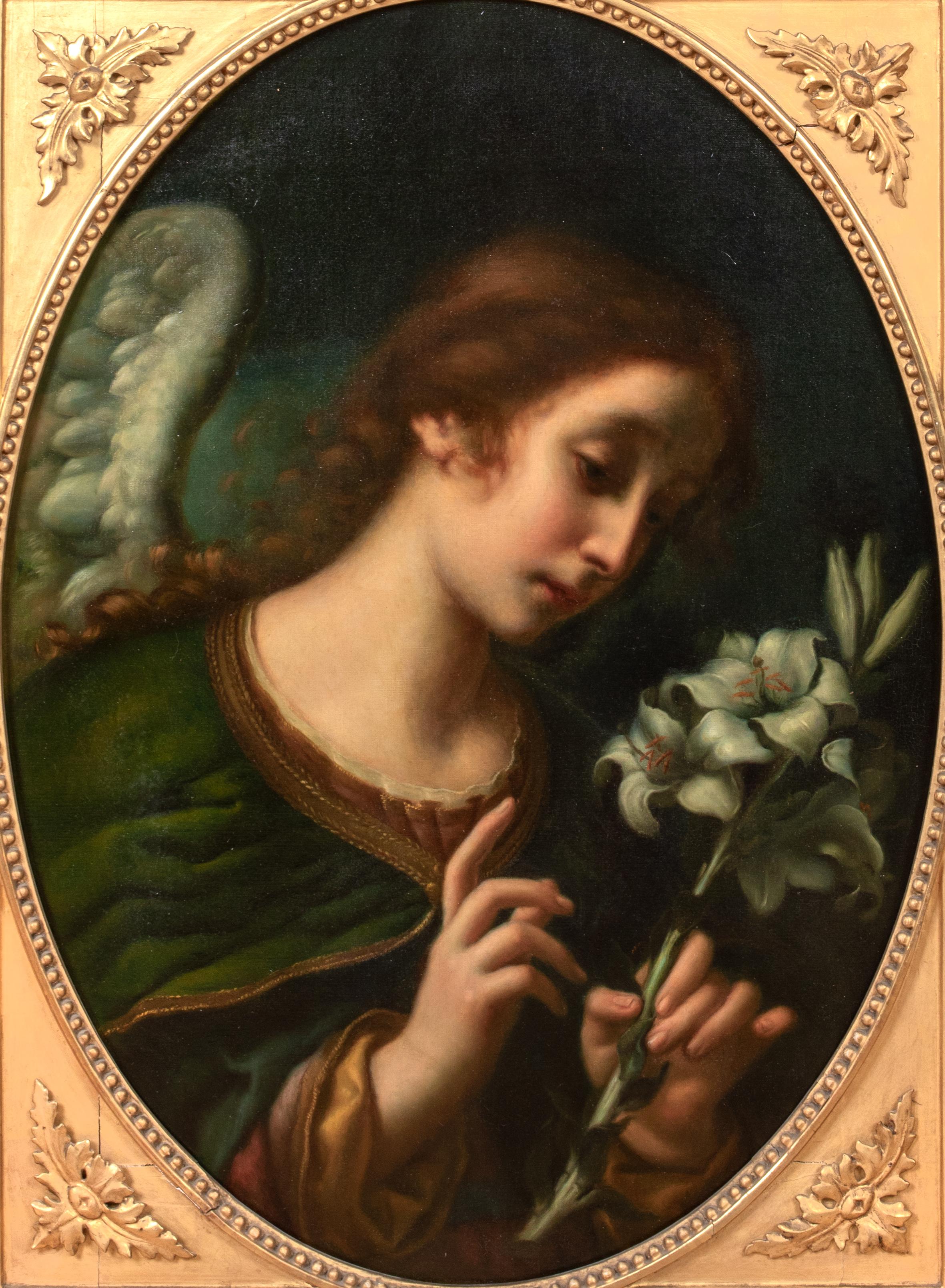 The Angel Gabriel Of The Annunciation, 19th Century - Brown Portrait Painting by Unknown
