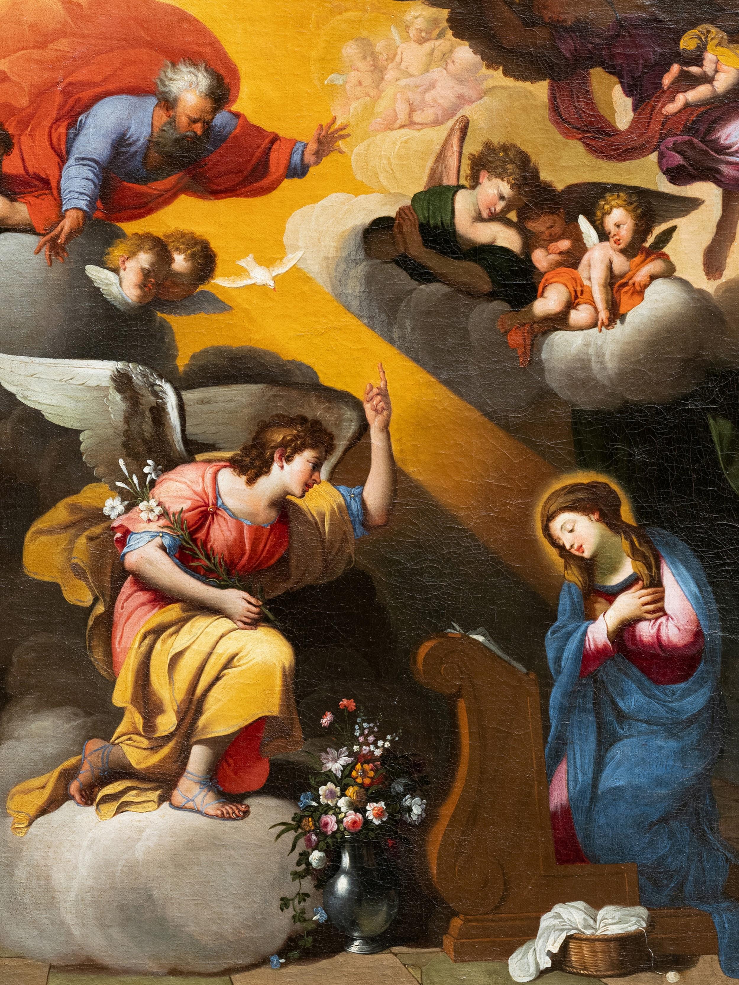 Die Annunciation, französische Schule aus der Mitte des 17. Jahrhunderts (Alte Meister), Painting, von Unknown