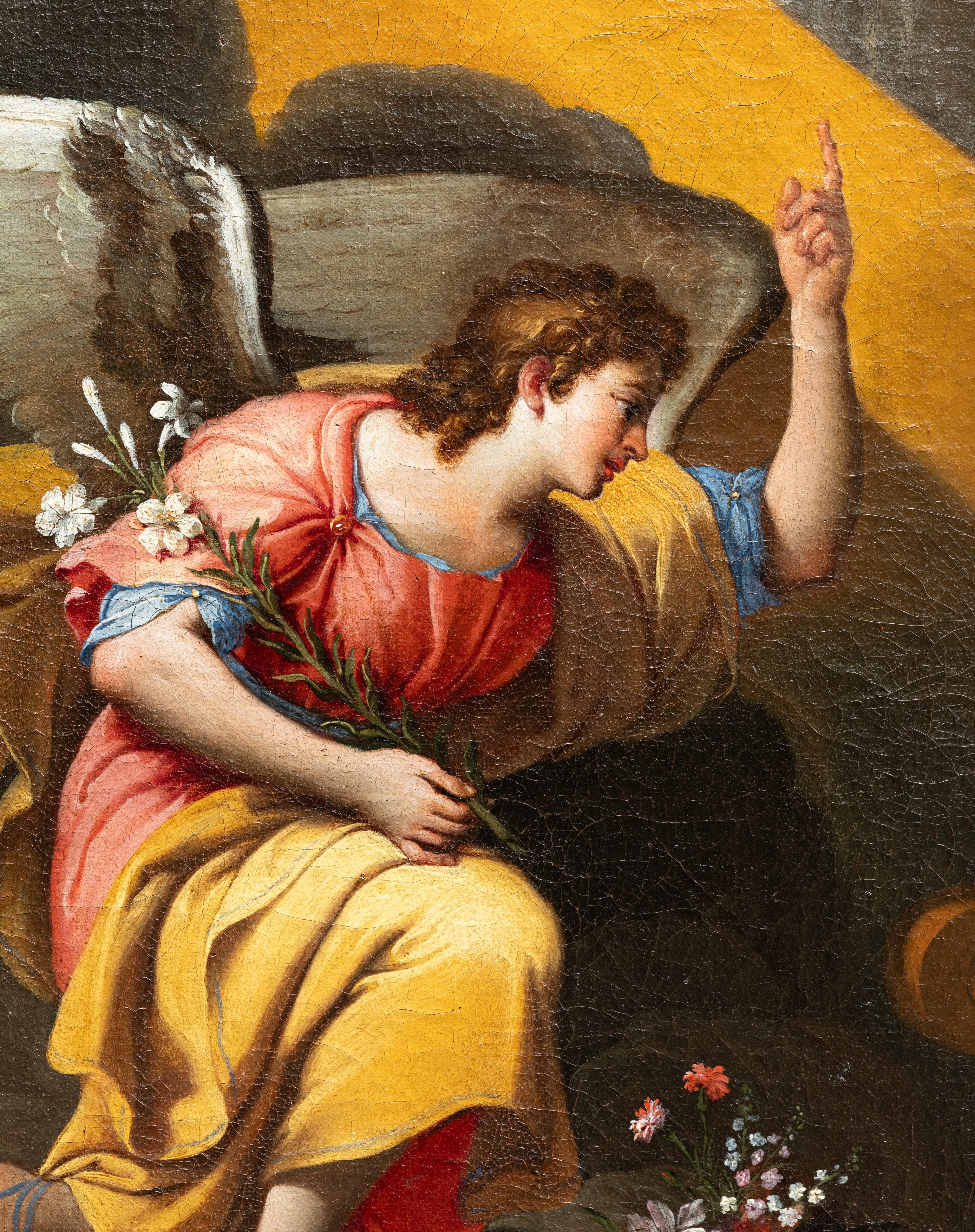 Die Annunciation, französische Schule aus der Mitte des 17. Jahrhunderts im Angebot 3