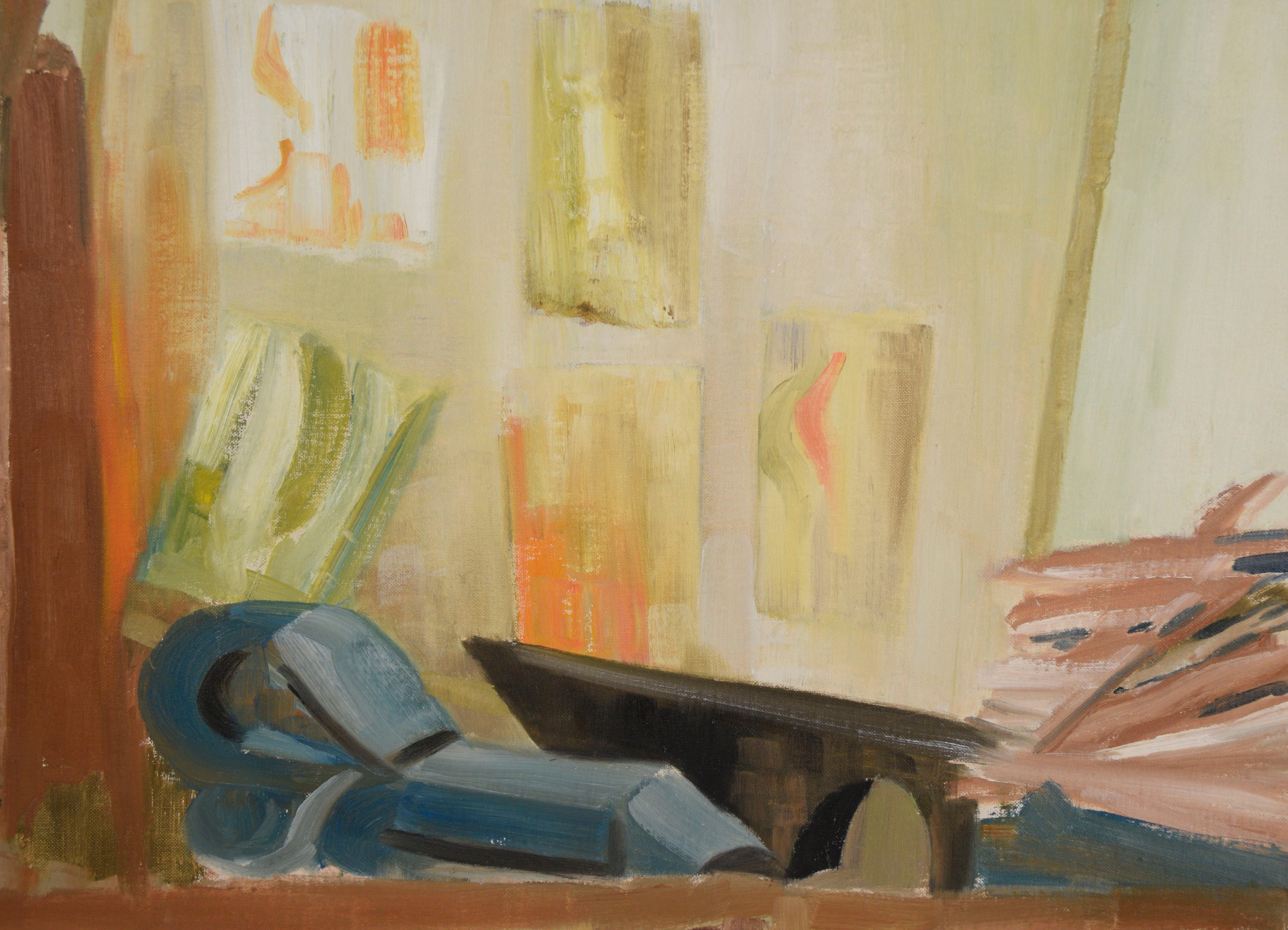 The Artist Studio – Original-Modernismus auf Künstlerkarton – Painting von Unknown