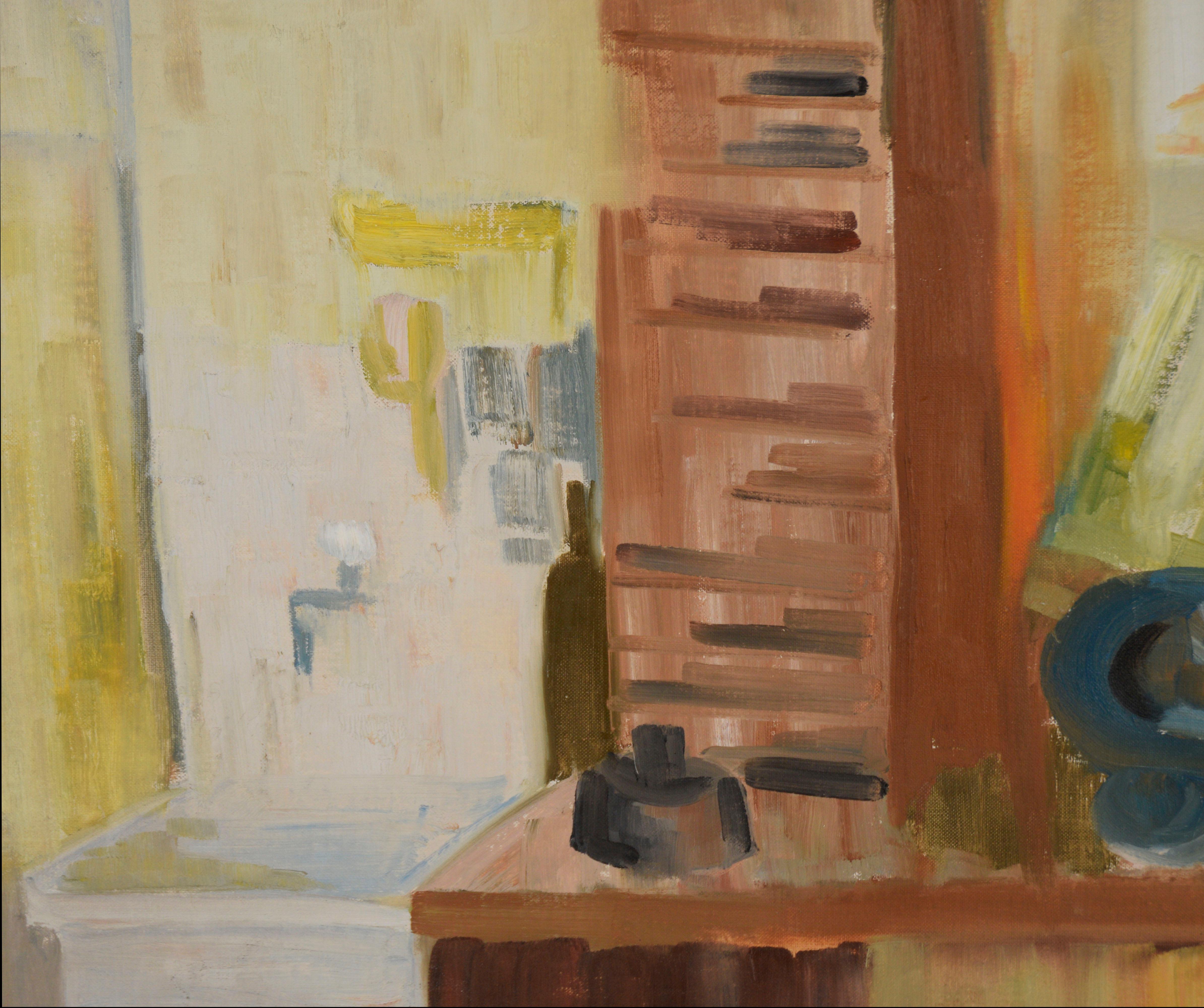 The Artist Studio – Original-Modernismus auf Künstlerkarton (Amerikanische Moderne), Painting, von Unknown