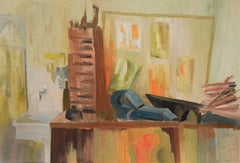 The Artist Studio - Original Modernist on Artist Board