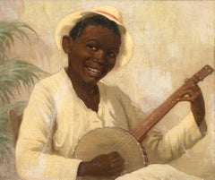 Vintage The Banjo Player, 19th century 