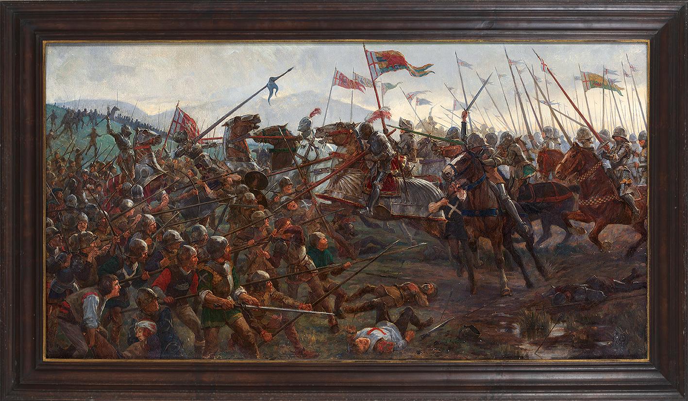 The Battle of Flodden, English School Early 20th Century Oil, Knights