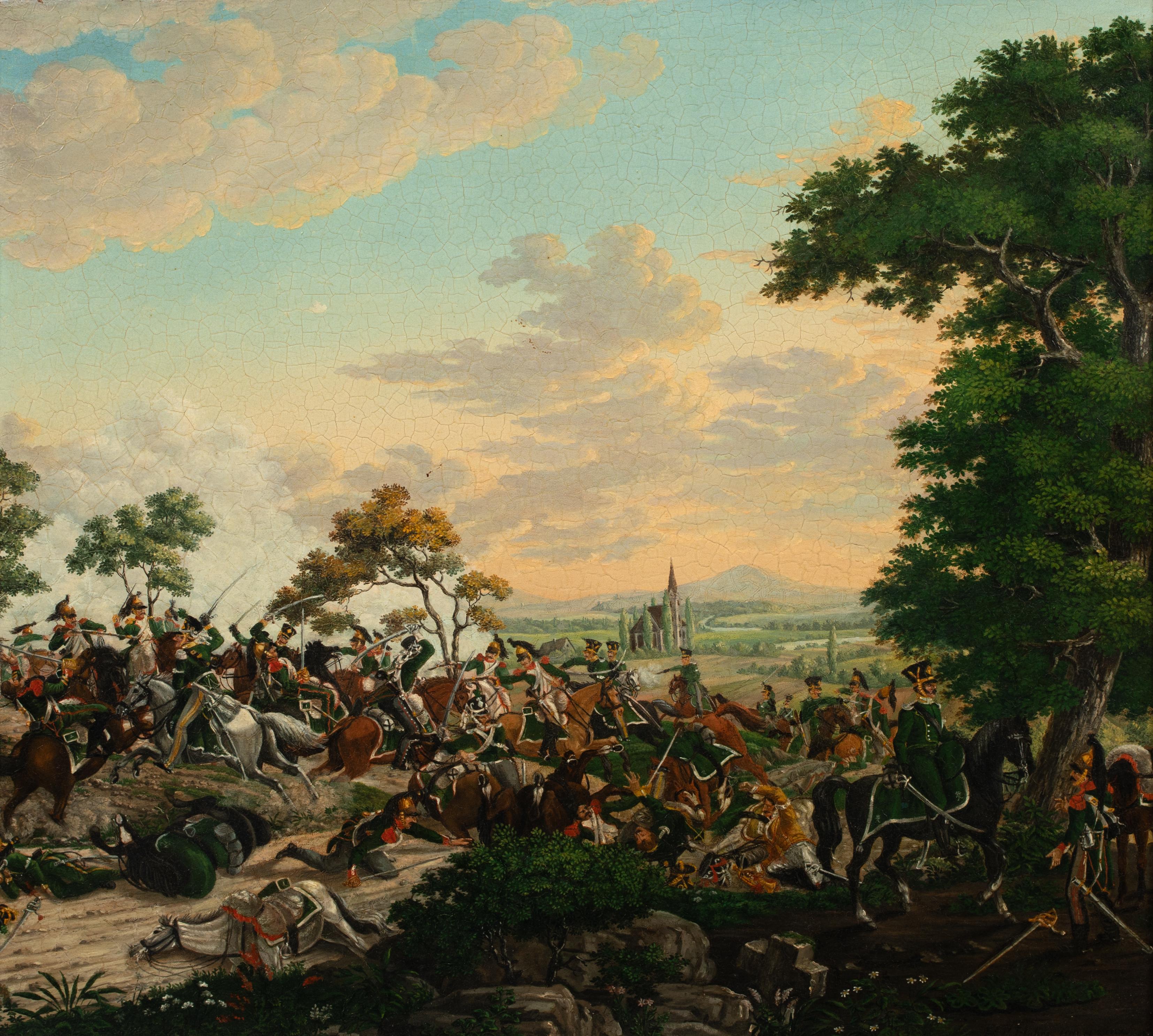 Unknown Animal Painting – Die Schlacht von Gravelotte, 18. August 1870, 19. Jahrhundert  Signiert „H. C. Herba“