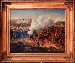 The Battle of Solferino - Oil on Canvas by Italian Master - 1860 ca.