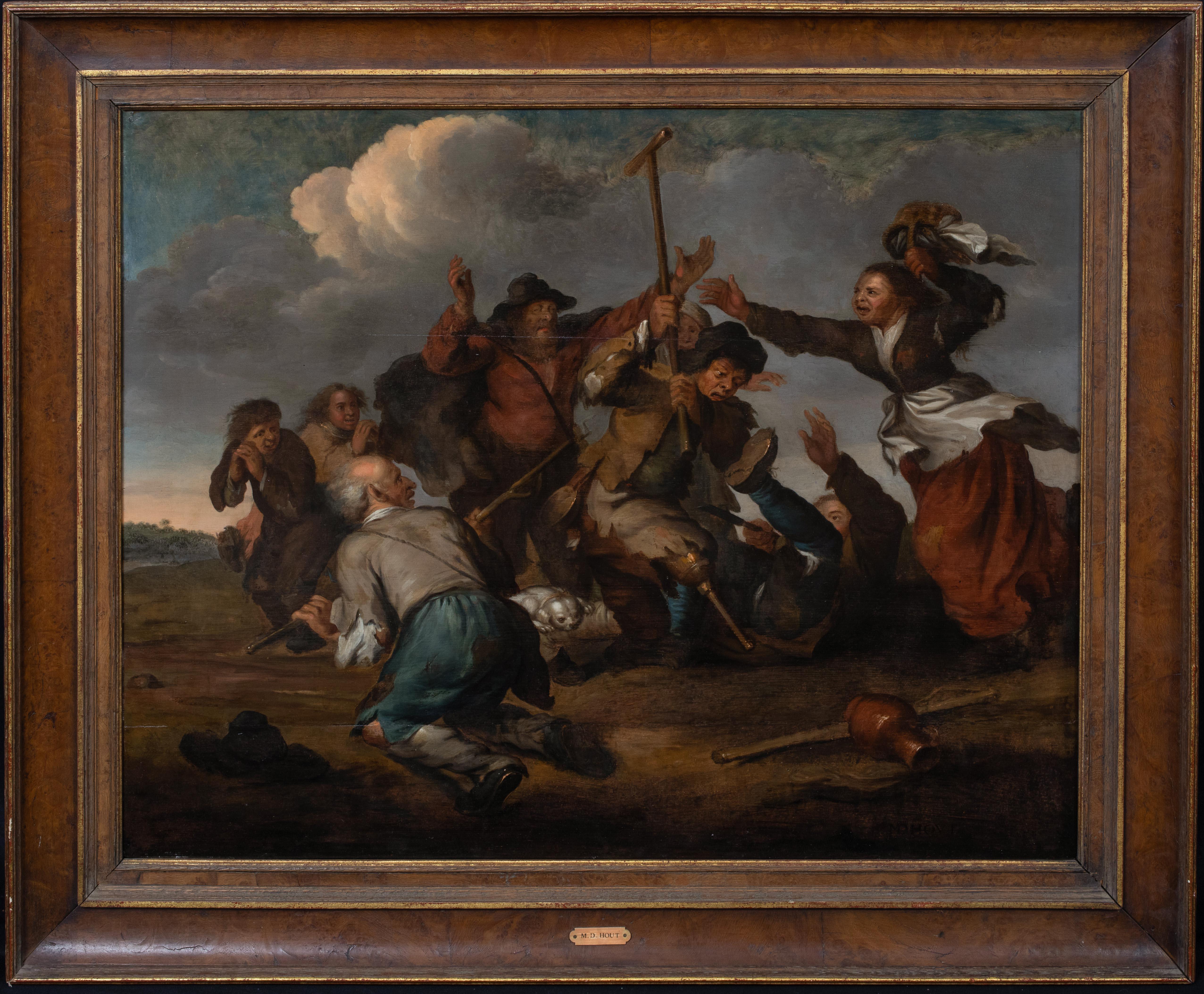 The Battle Of The Peasants, 17th Century   by M D HOUT (1627-1680) - Painting by Unknown