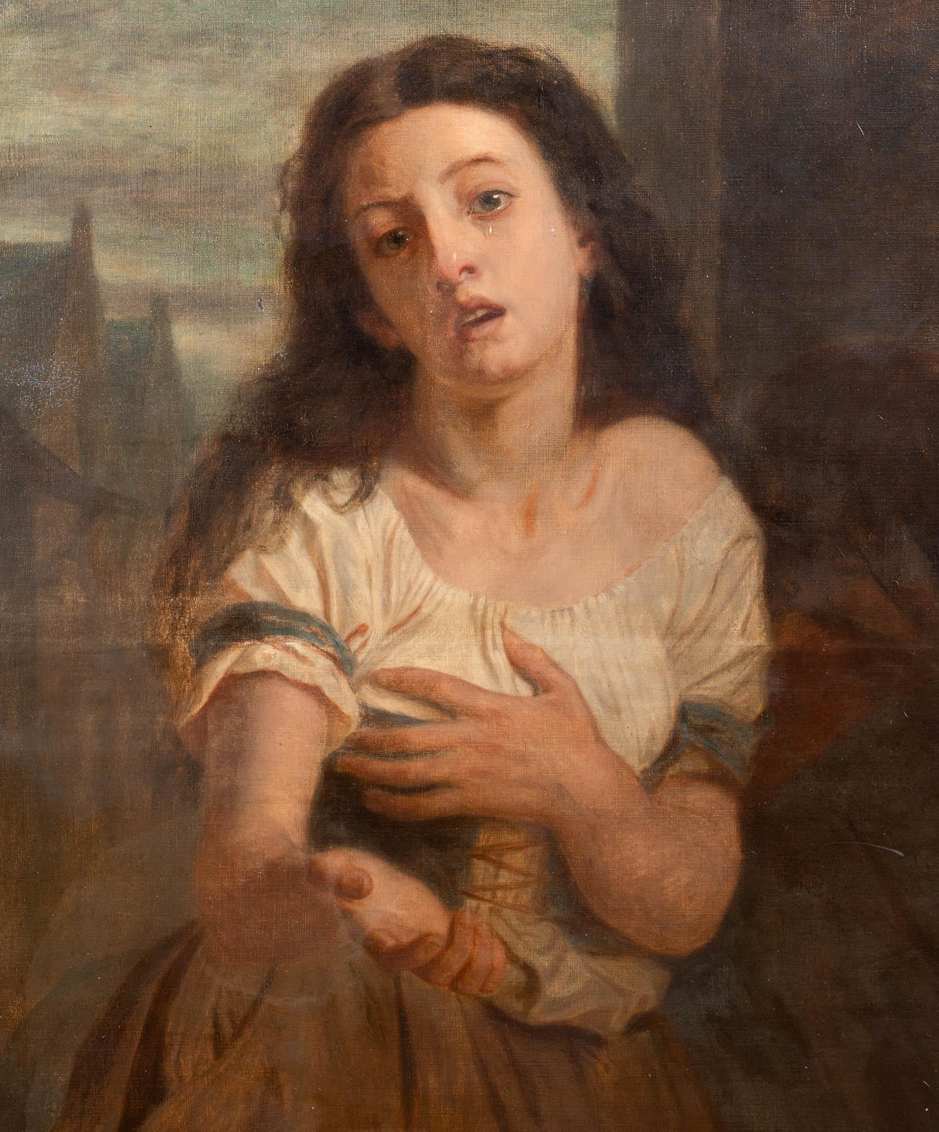The Beggar Girl, 19th century  Pre-Raphaelite  Large 19th  4