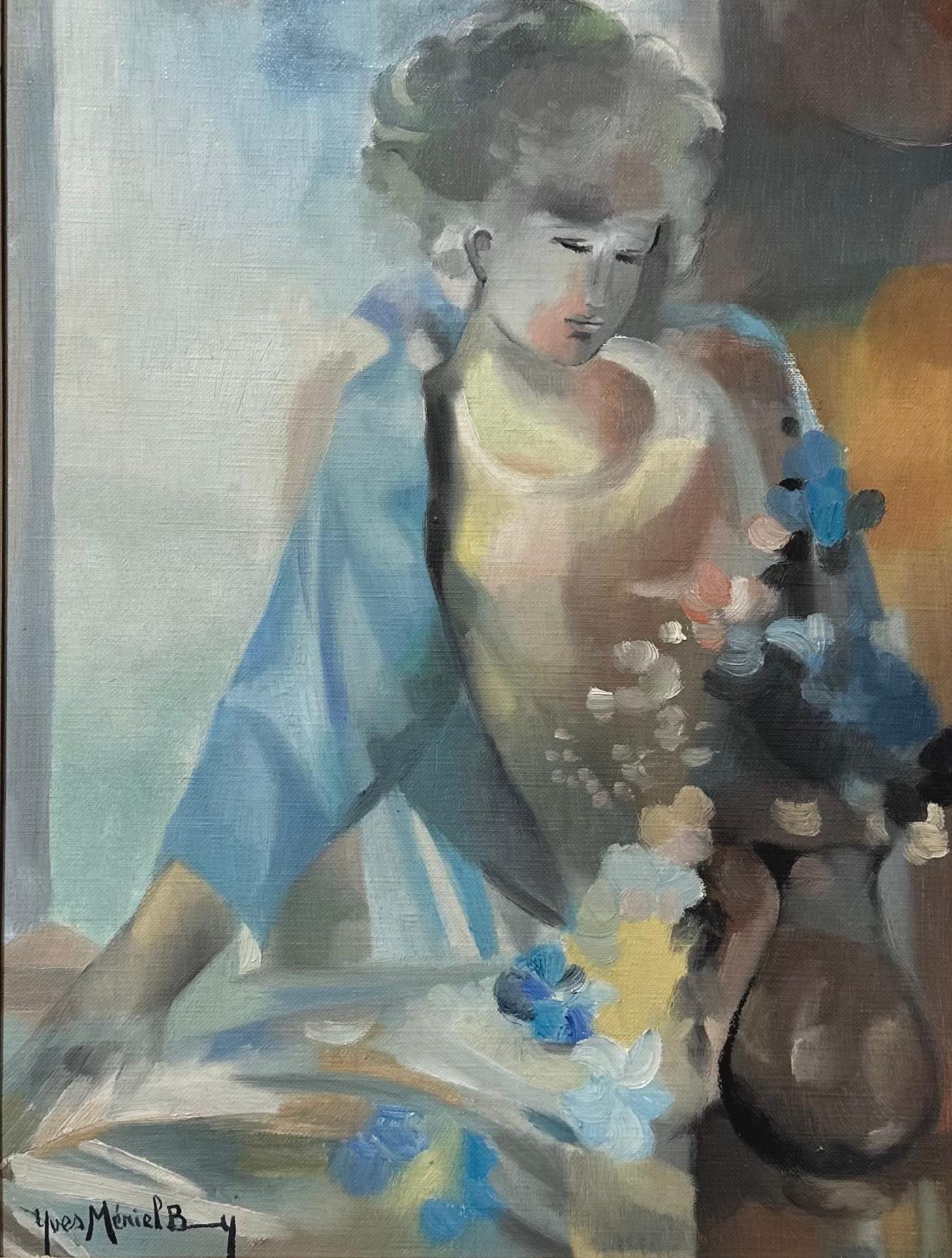 Yves Meriel Bussy Portrait Painting - The Blue Blouse