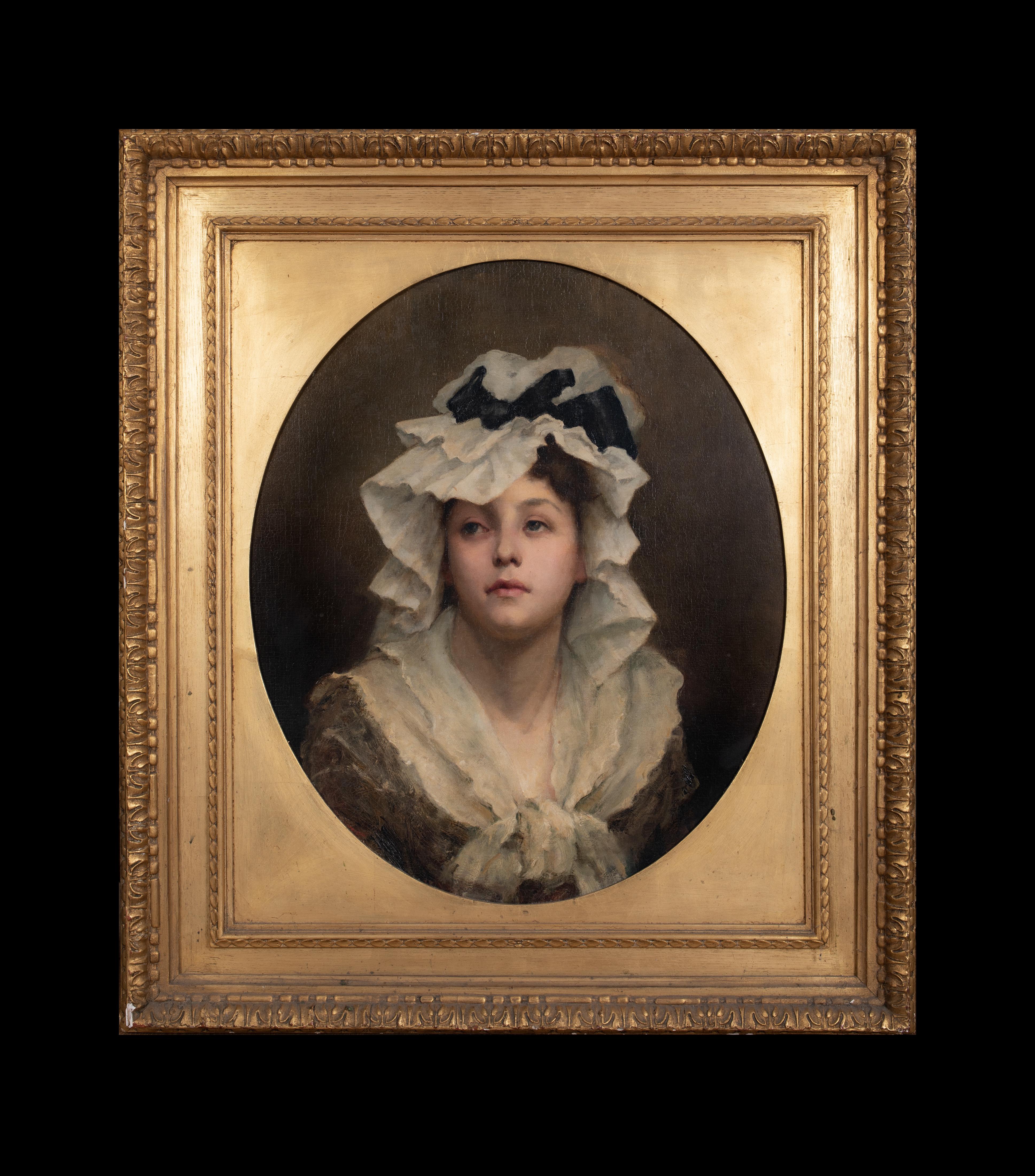 The Bonnet, 19th Century   Monogrammed G.E.M - Painting by Unknown