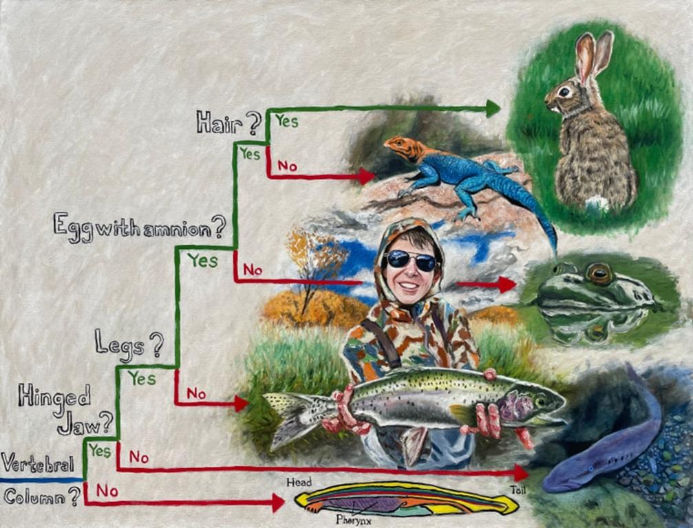 Unknown Animal Painting – The Branch, Öl auf Leinwand Gemälde von Ken Craft, 2024