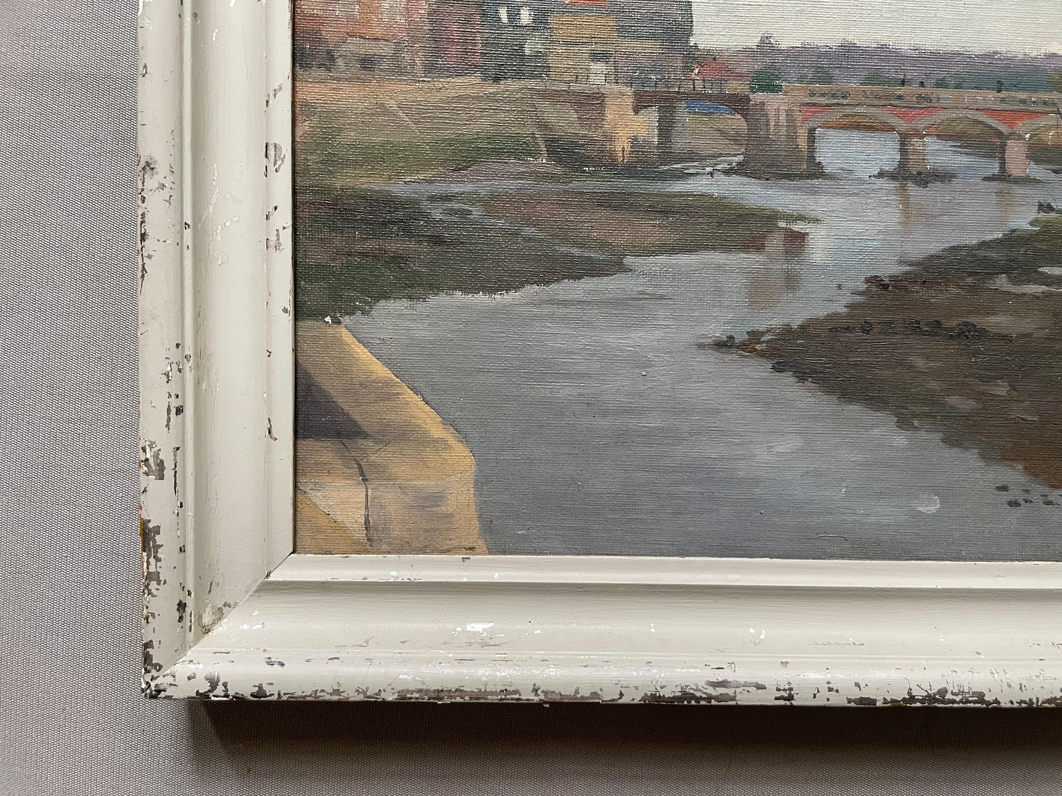 Le pont reliant Trouville à Deauville, huile sur toile en vente 2