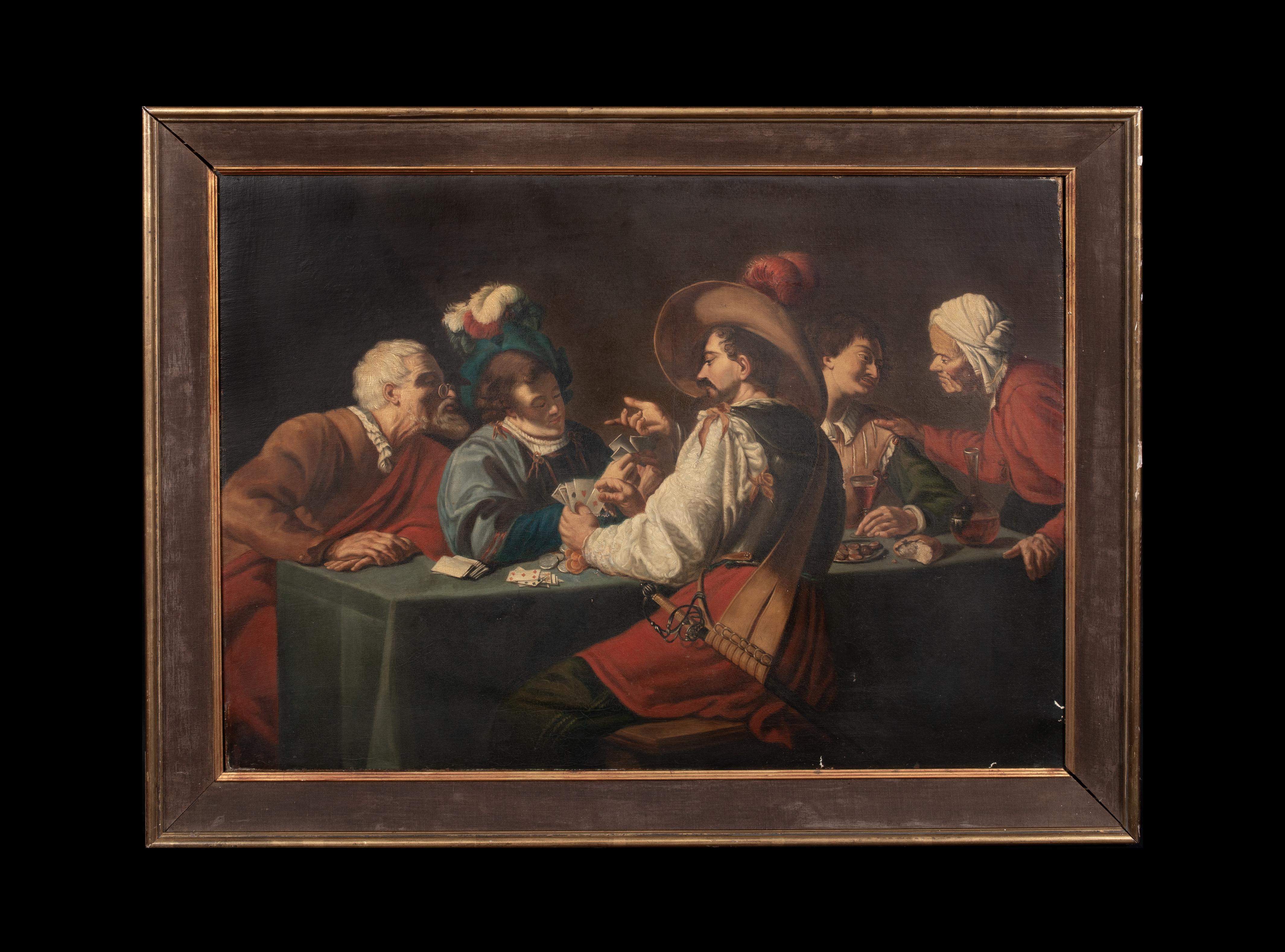 Le jeu de cartes, 17e siècle   École hollandaise - Painting de Unknown
