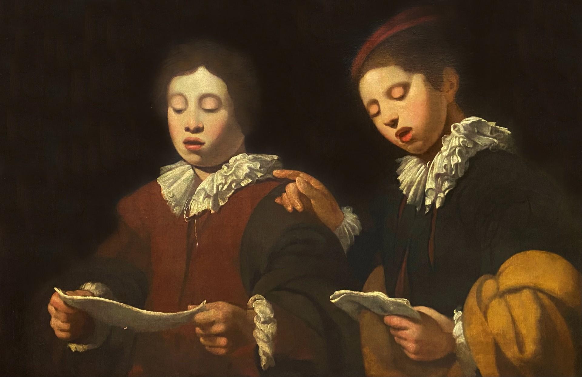 Unknown Figurative Painting – The Choir Boys, Italienische Schule des 17. Jahrhunderts