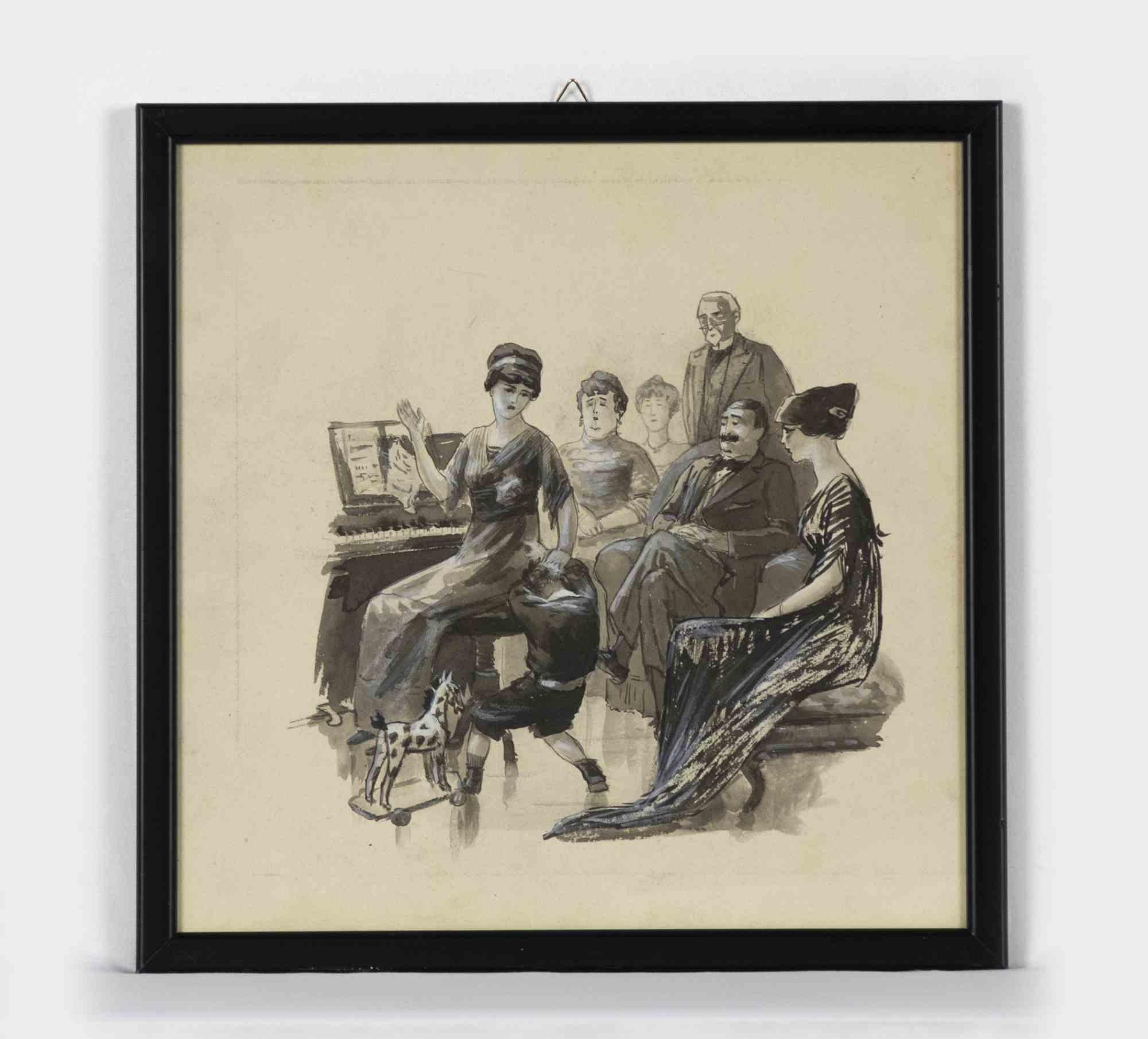 Le concert - Tempera sur papier - XIXe siècle - Art de Unknown