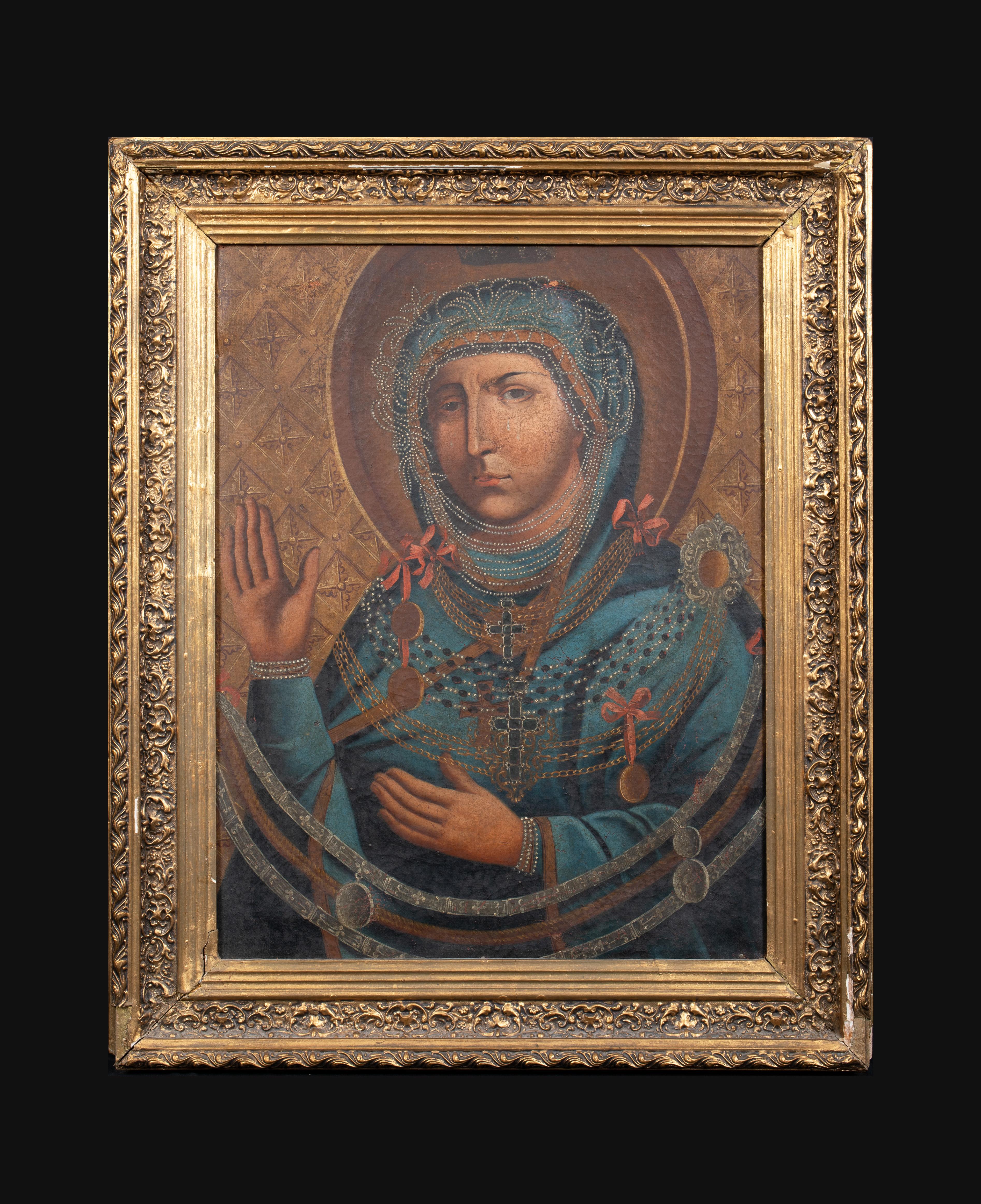La Madonna consacrata, 1700 circa - Painting di Unknown