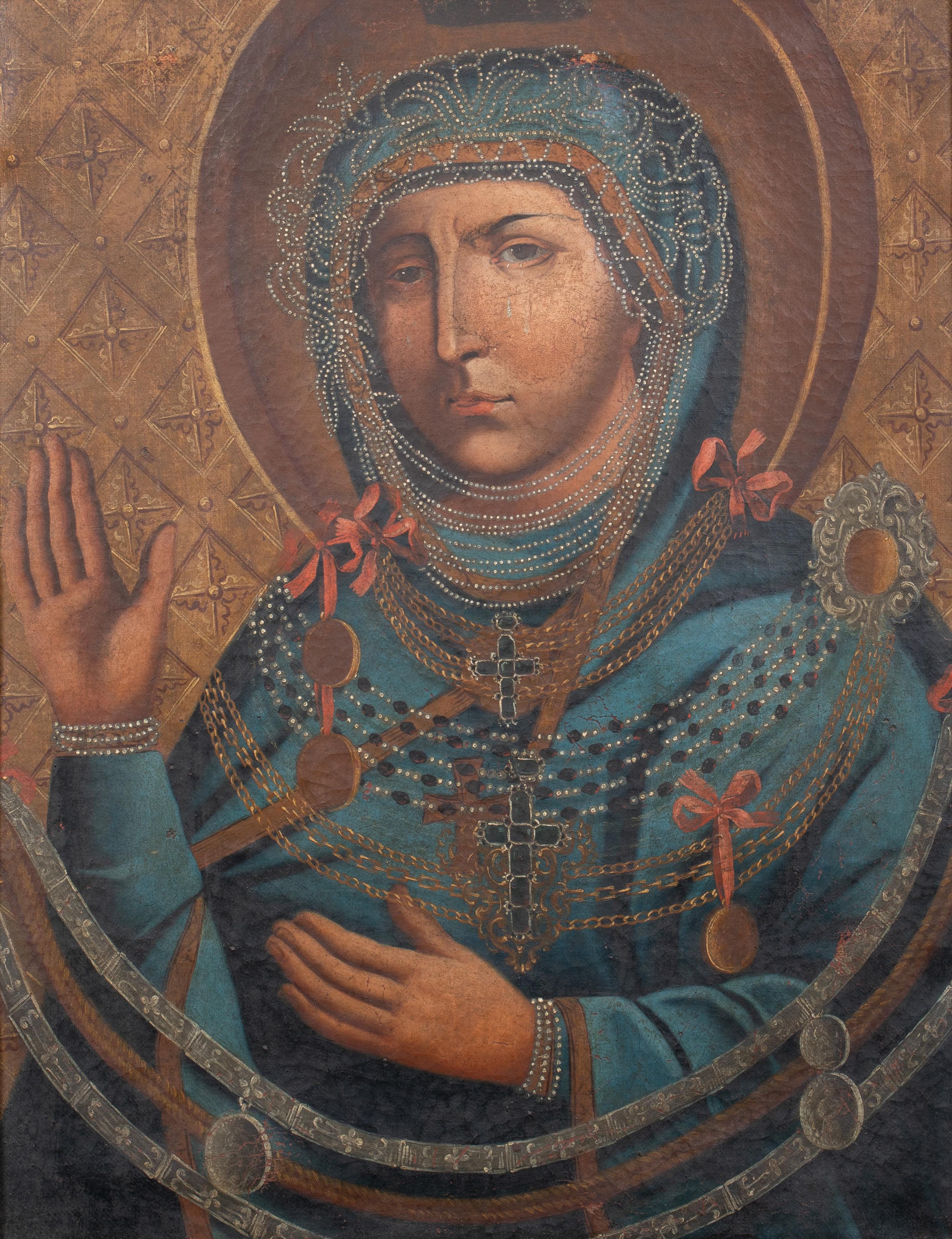 La Madonna consacrata, 1700 circa - Portrait Painting Marrone di Unknown