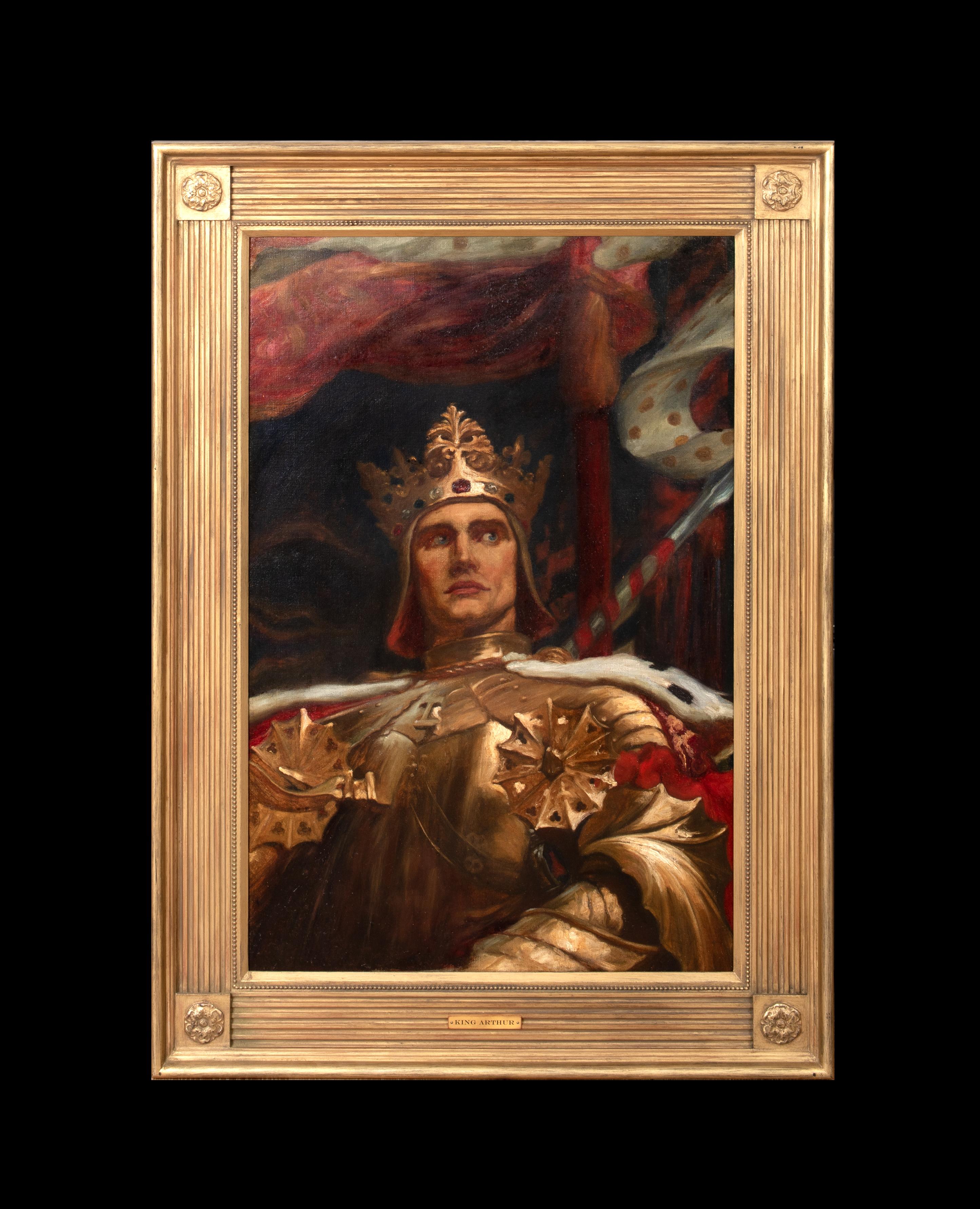 L'incoronazione di King Arthur, XIX secolo  Scuola preraffaellita - Painting di Unknown