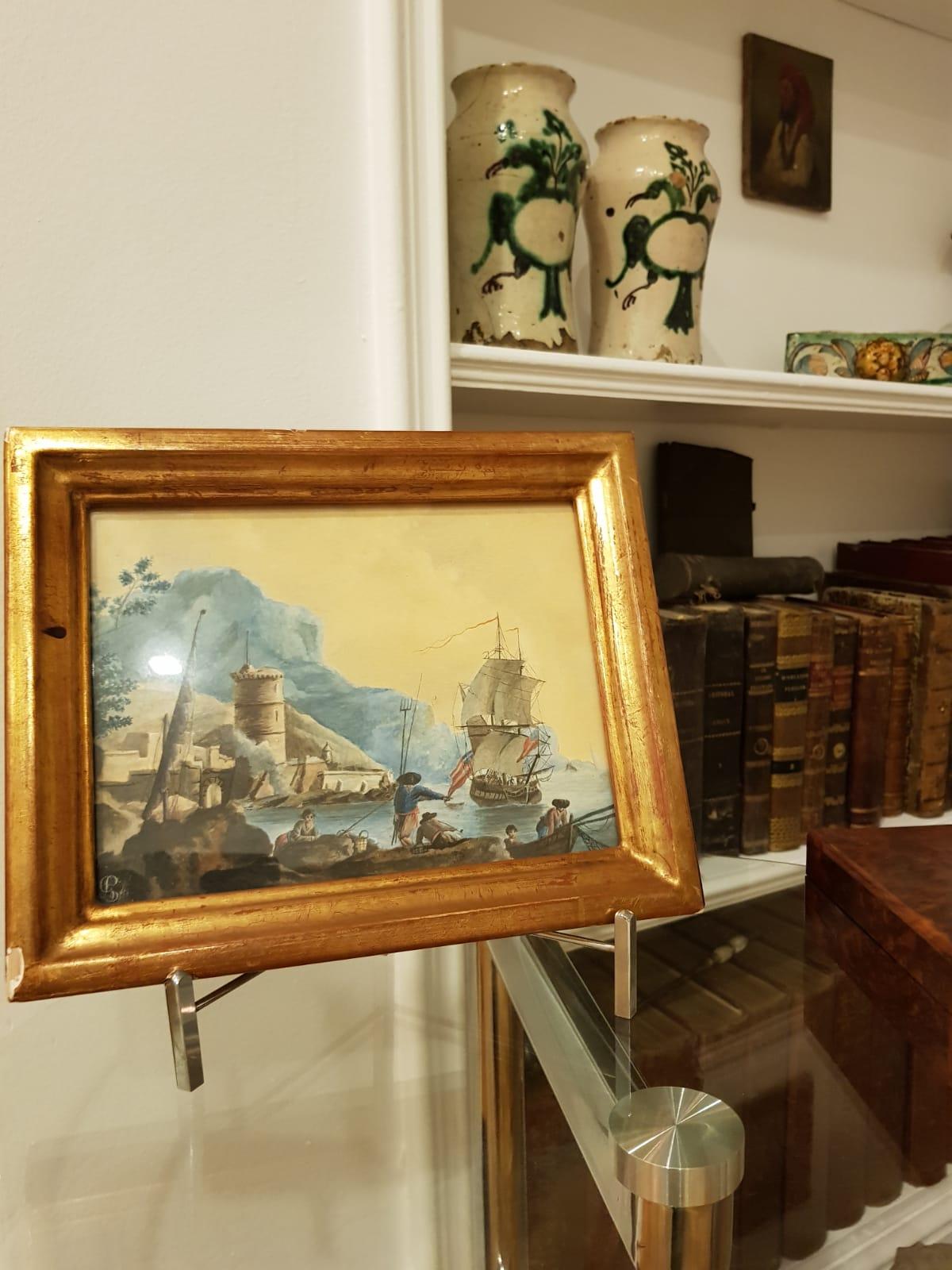 An extremely valuable piece for collectors of Americana and United States Naval / Military historical items which is current housed in the private collection of a Spanish noble.

The piece depicts the Corvette U.S.S. Washington of the newly formed