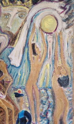 La Costa Azul. Sol, Mar y Arena. Óleo sobre lienzo de mediados de siglo.