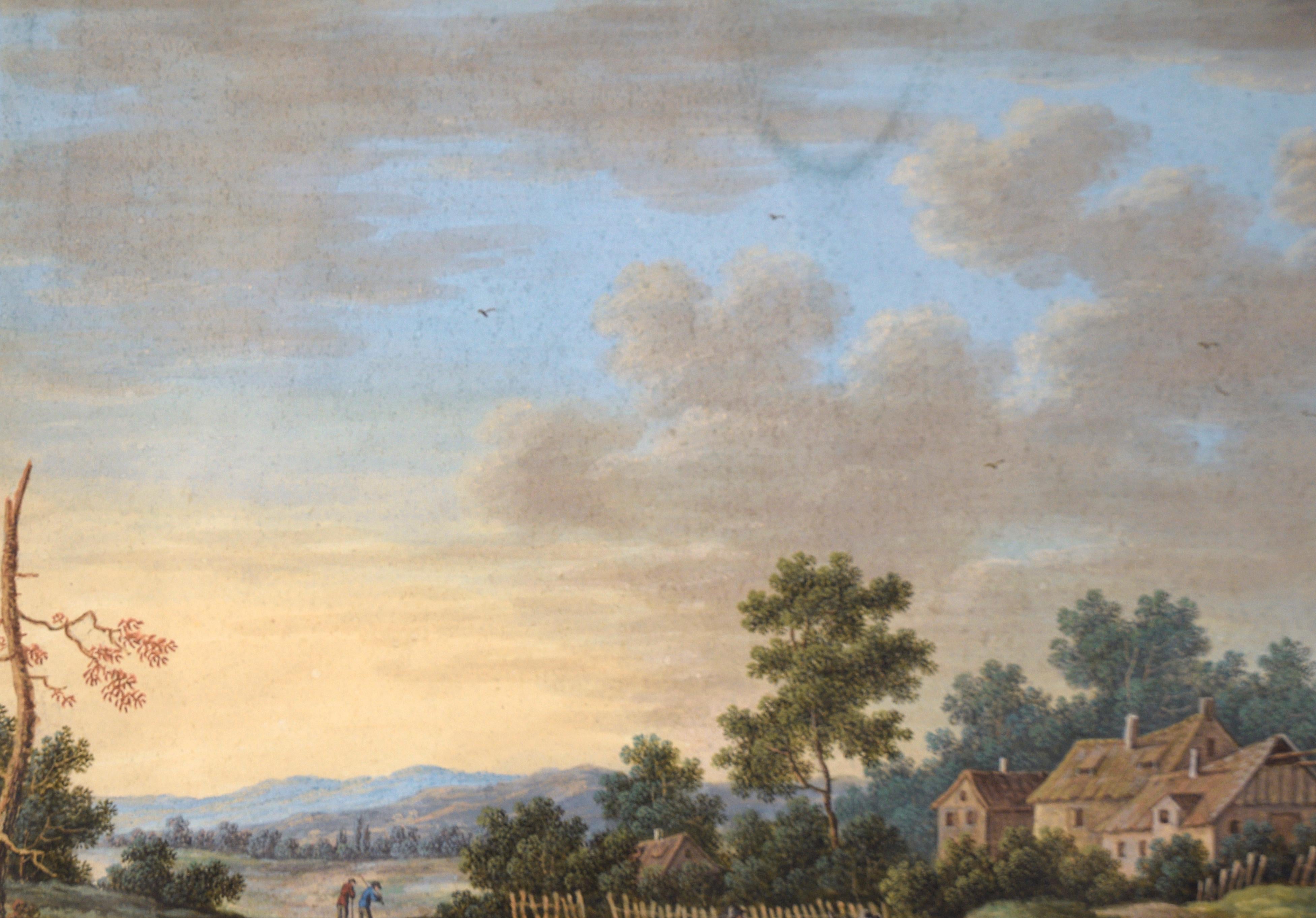 Landhaus-Landschaftslandschaft (Realismus), Painting, von Unknown