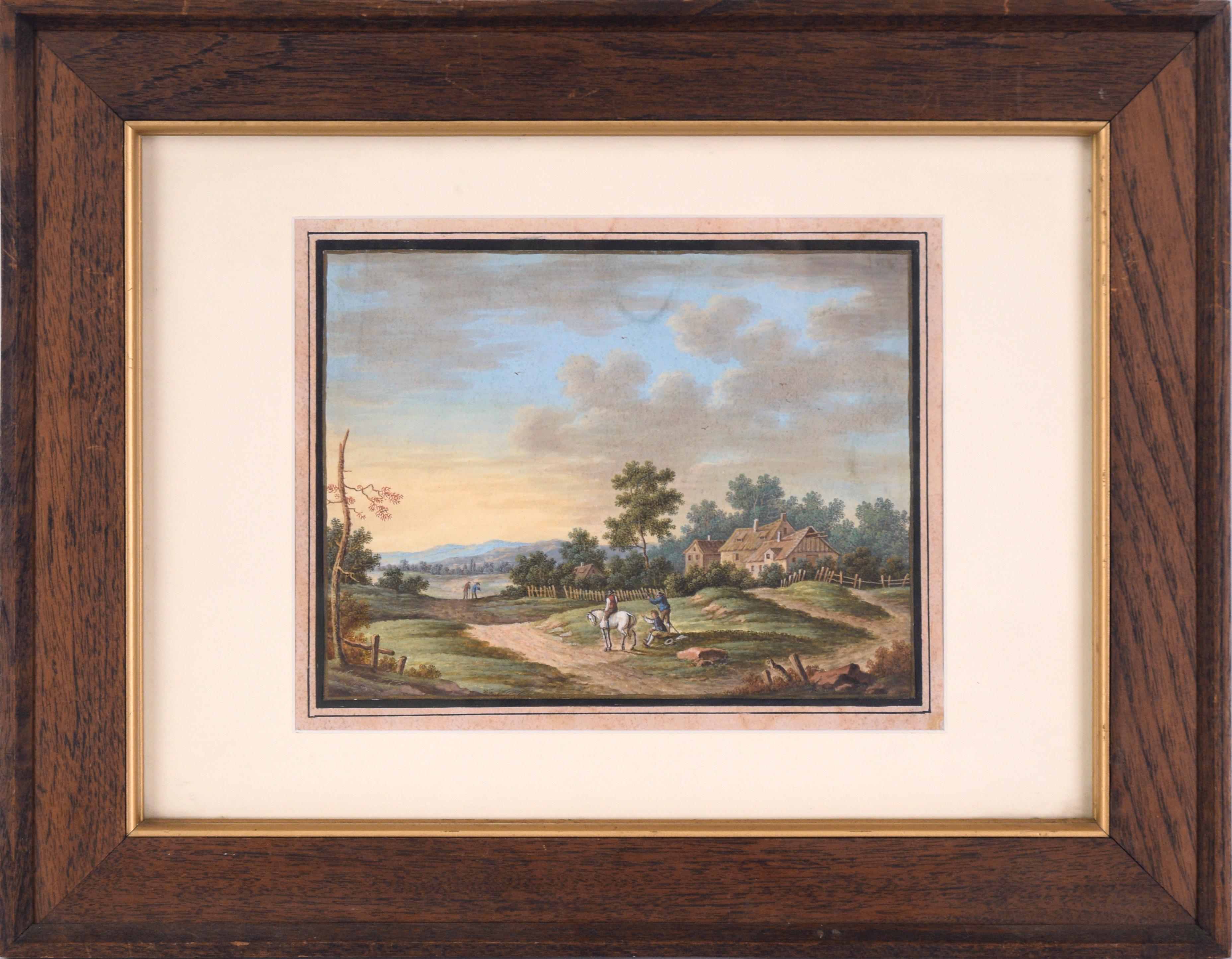 Landscape Painting Unknown - The Country House - Paysage de ferme