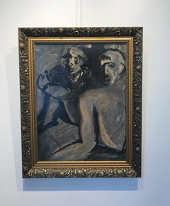 The couple - Oil on wood 38x49 cm