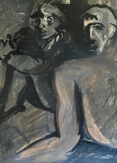 La coppia - Olio su legno 38x49 cm