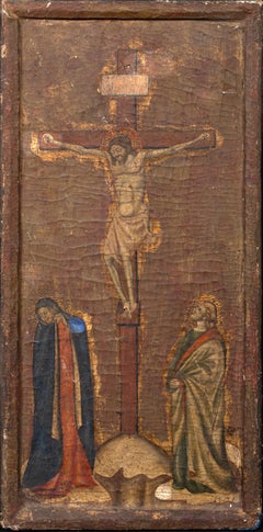 La Crucifixion, 15e siècle  cercle d' IL SASSETTA (1390-1450)