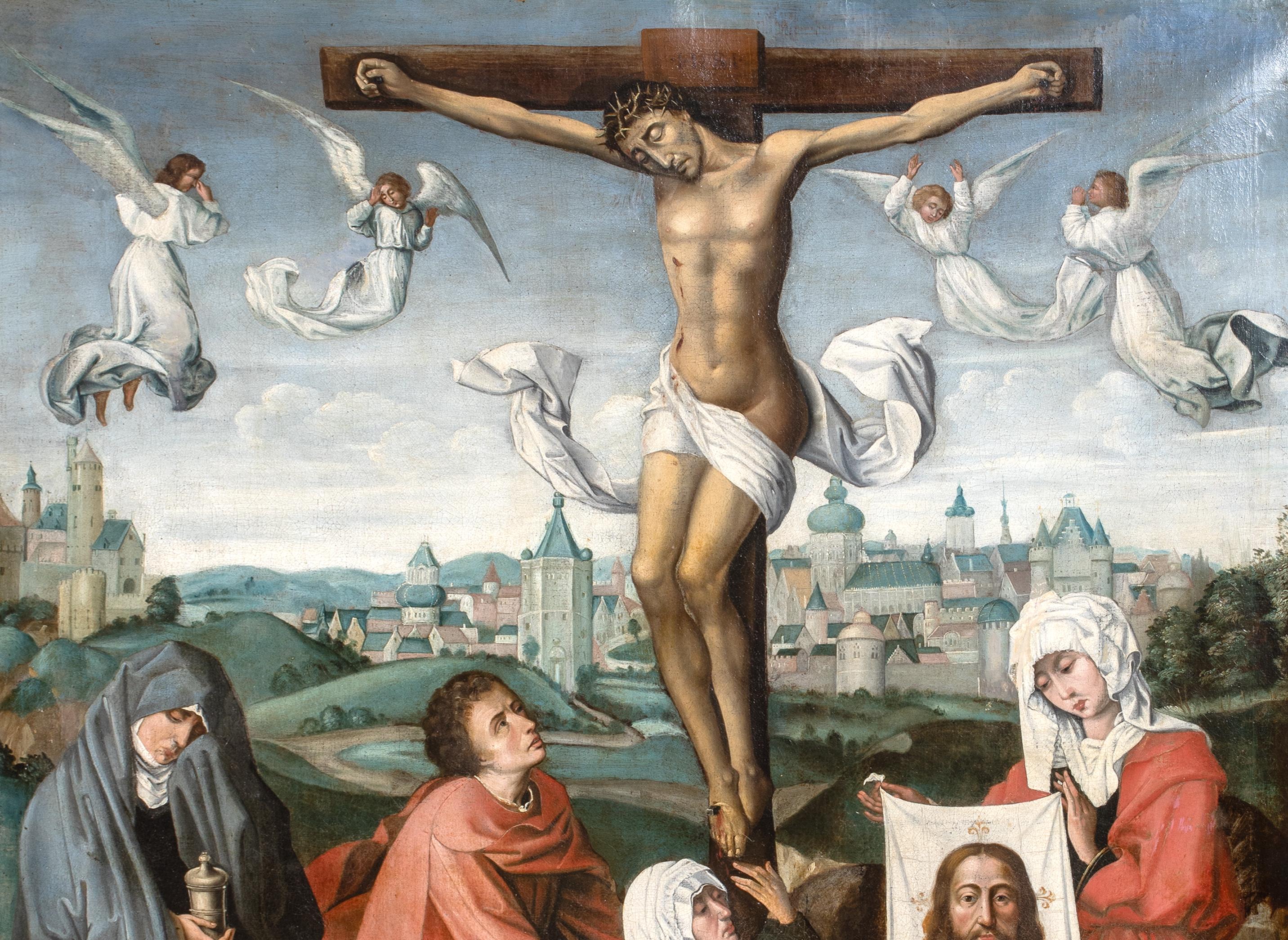 La Crucifixión, siglo XVI  Escuela de ROGIER VAN DER WEYDEN (1399-1464) 3
