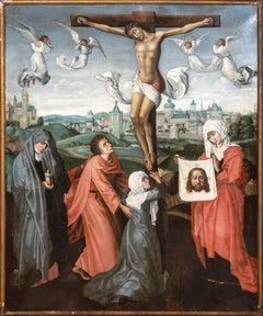 La Crucifixión, siglo XVI  Escuela de ROGIER VAN DER WEYDEN (1399-1464)