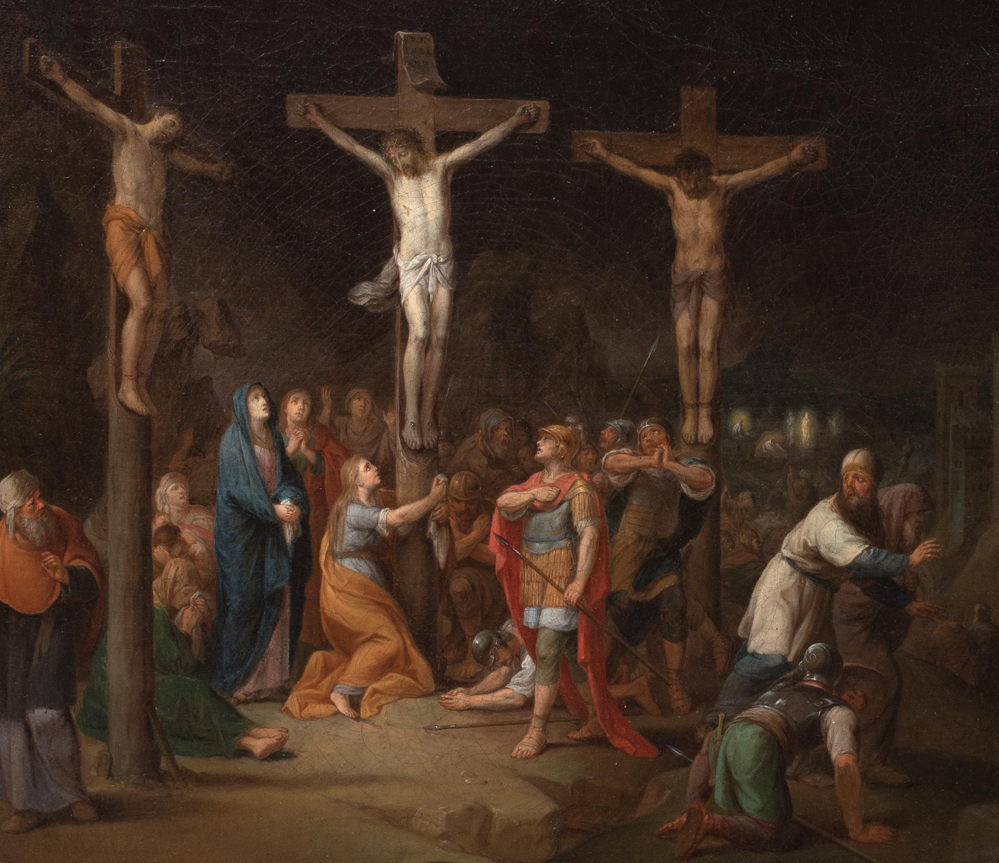 La Crucifixión, siglo XIX  de CONRAD HUBER (1752-1830) - firmado y fechado en venta 1