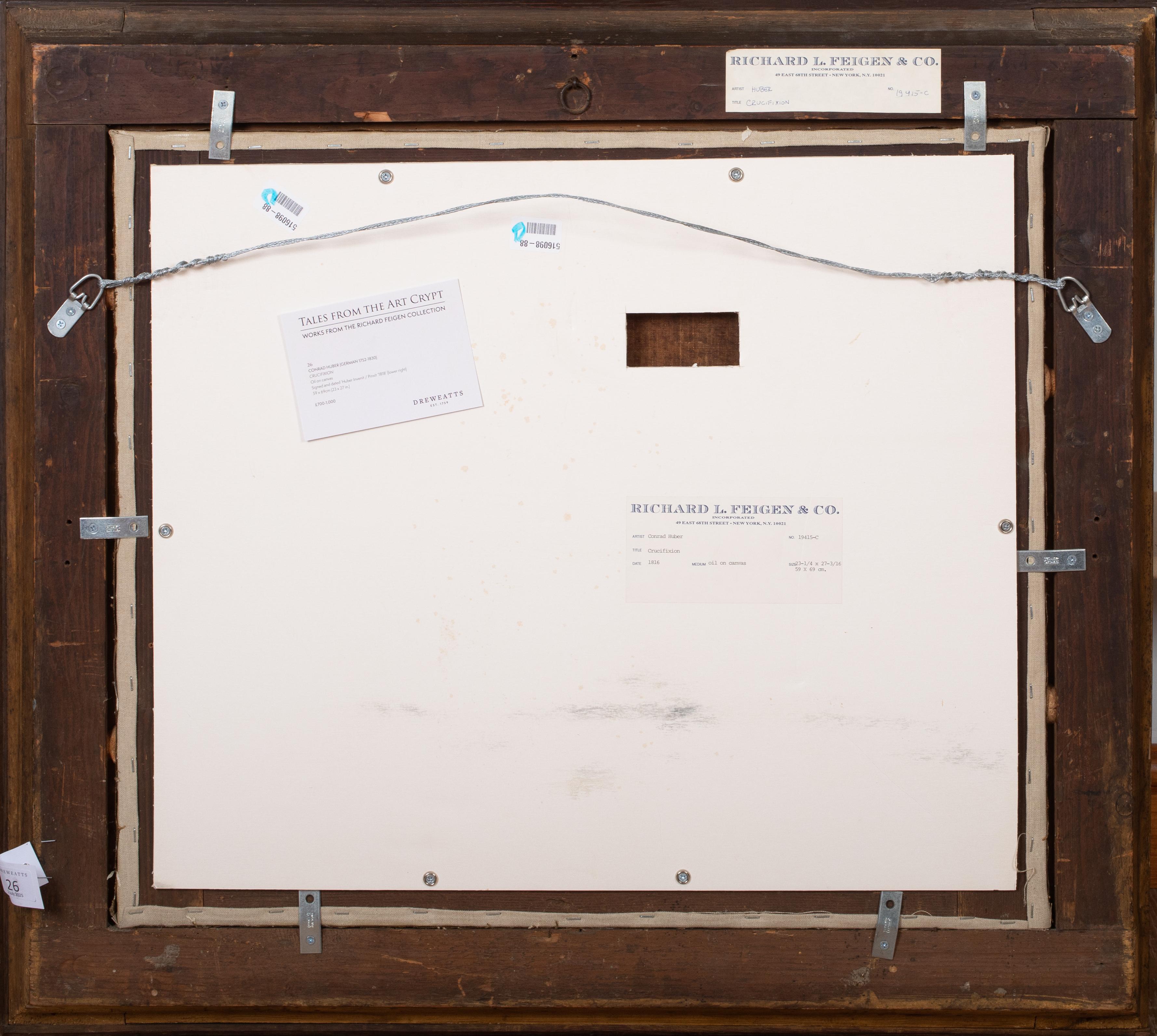 La Crucifixión, siglo XIX  de CONRAD HUBER (1752-1830) - firmado y fechado en venta 5