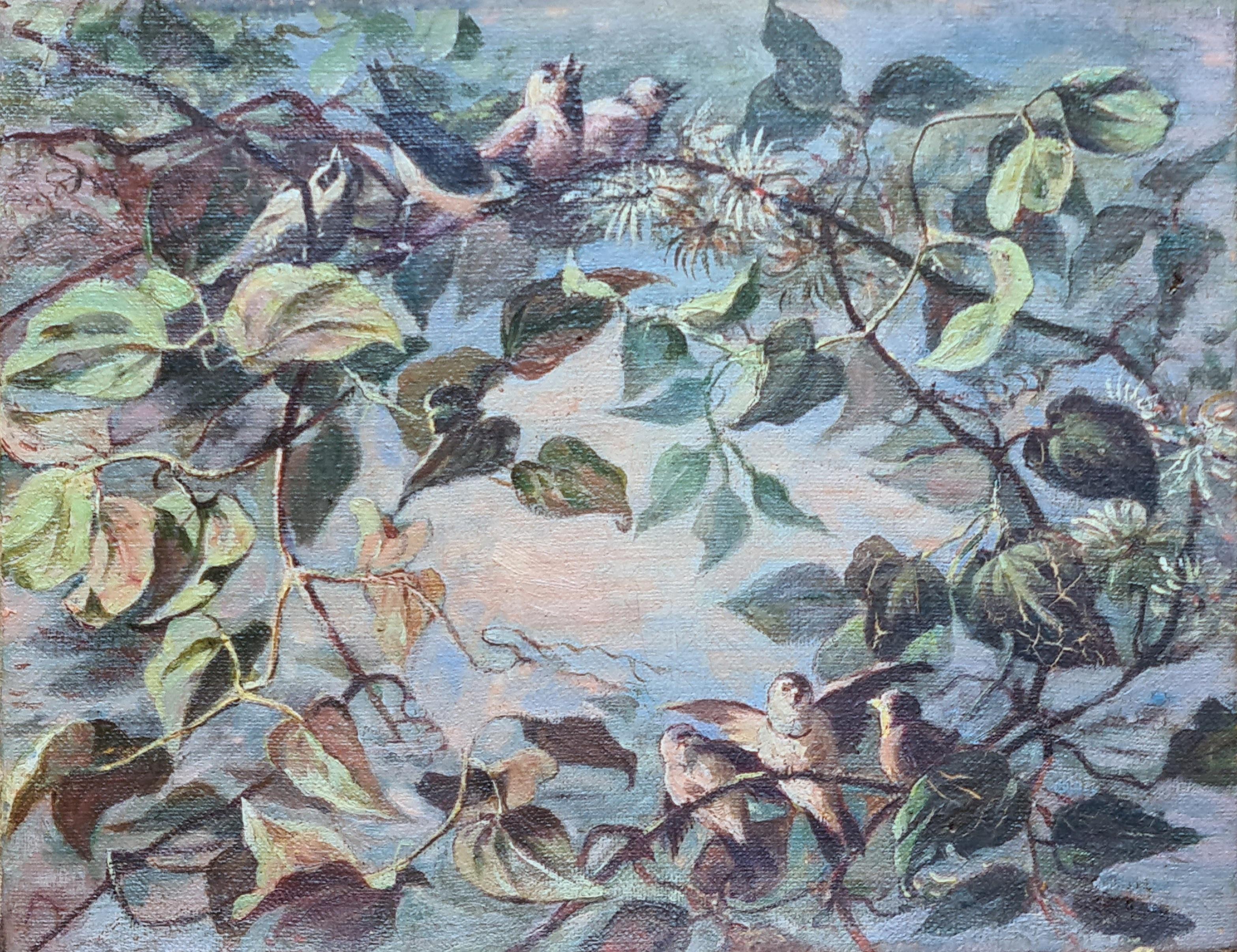 Il coro dell'alba, abbondanza di fine estate, olio su tela romantico della fine del XIX secolo - Painting di Unknown