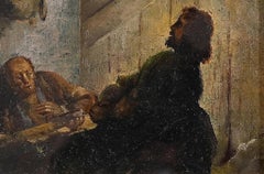La discussione - Olio su tavola - XIX secolo