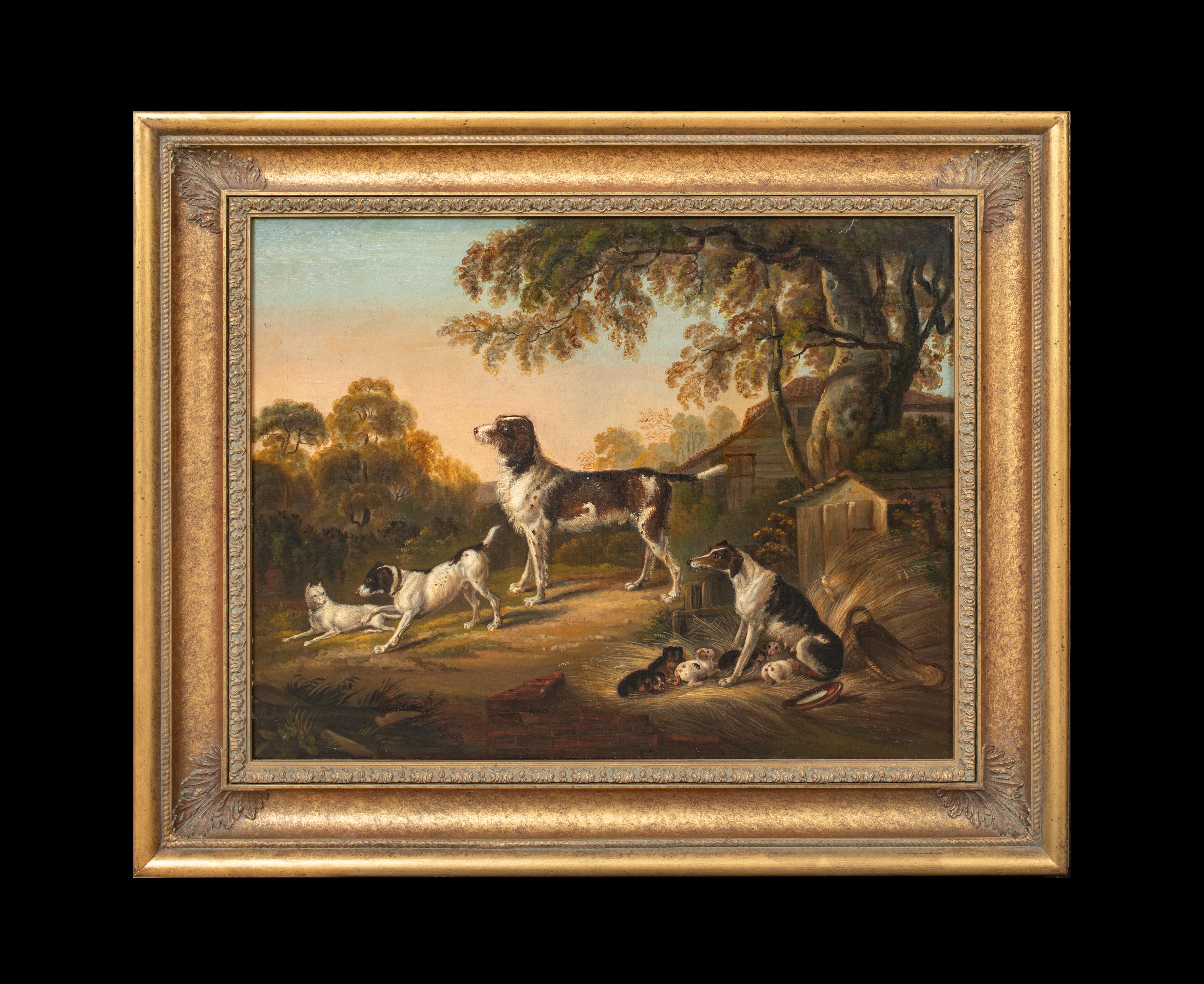 The Dog Yard, 18th Century  attributed to Samuel RAVEN (1775-1847) - Painting by Unknown